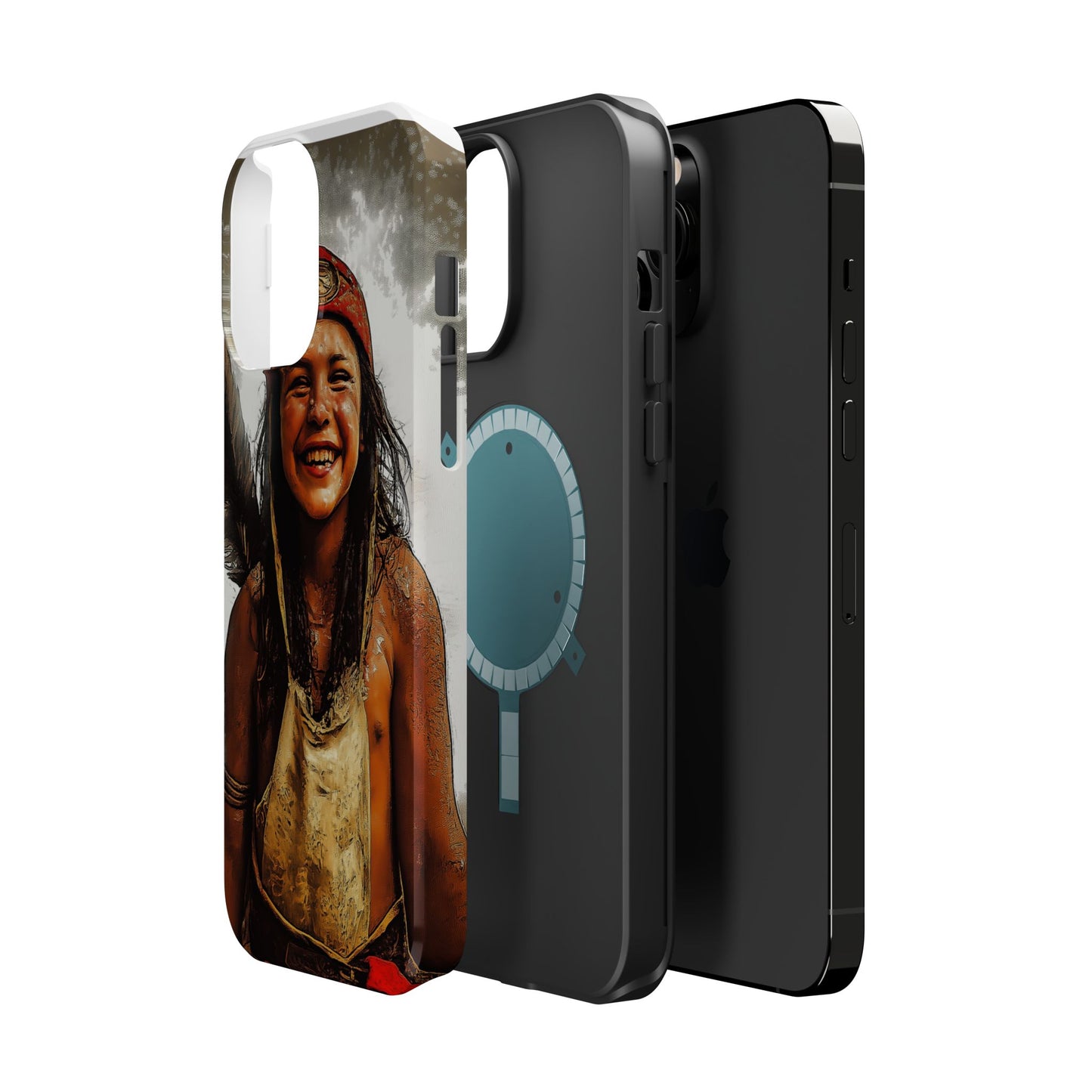 Luxurious Magnetic Wireless Charging Tough iPhone Case - Native Heritage Art by Moxie-Jay