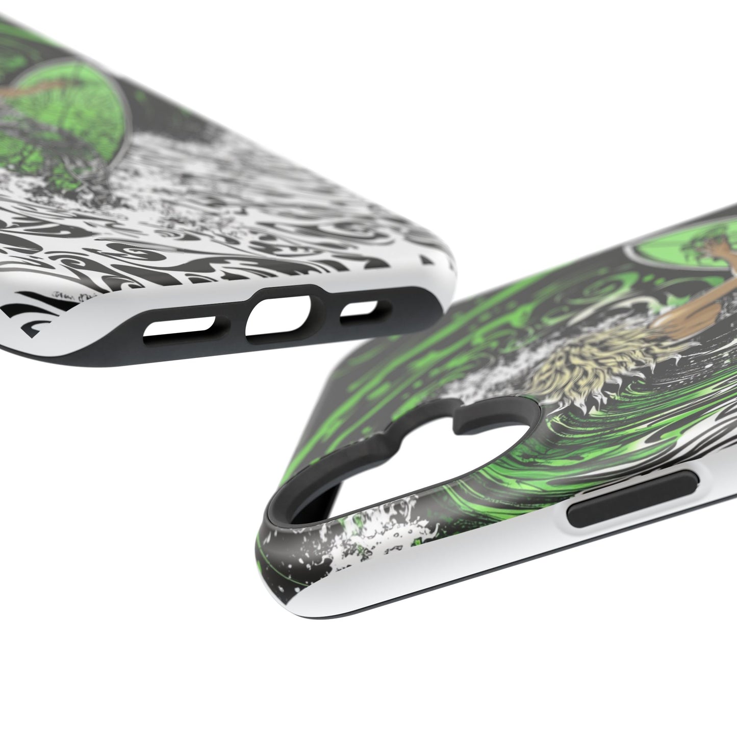 Luxurious Magnetic Wireless Charging Tough iPhone Case - "Surf's Up" by Moxie-Jay
