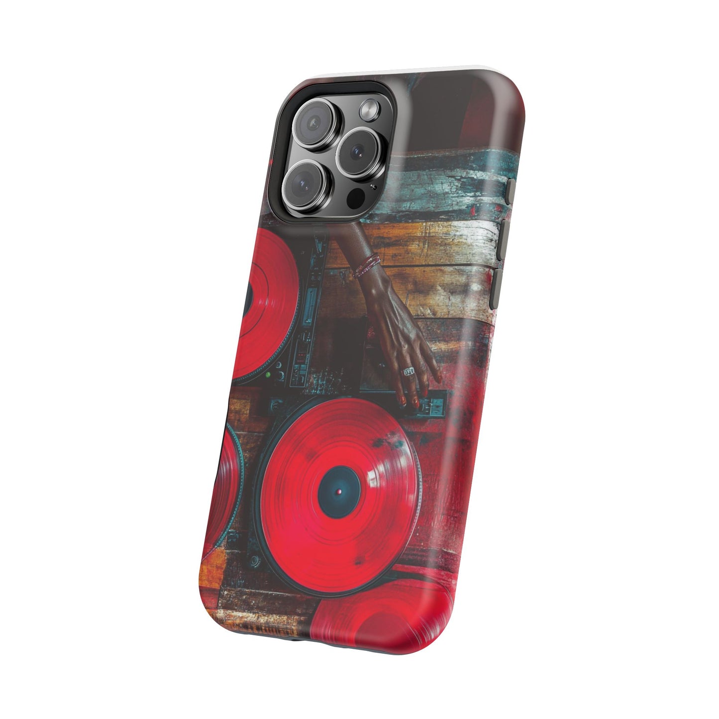 "Vinyl Virtuoso" Luxury Magnetic Wireless Charging iPhone Case by Moxie Jay