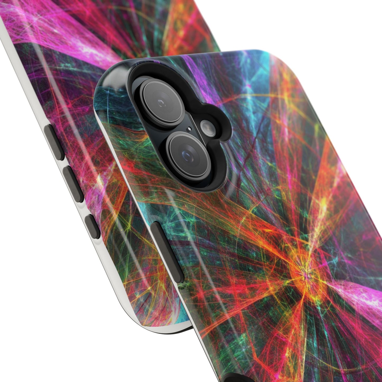 Luxurious Magnetic Wireless Charging Tough iPhone Case - “Trippy Starburst” by Moxie-Jay