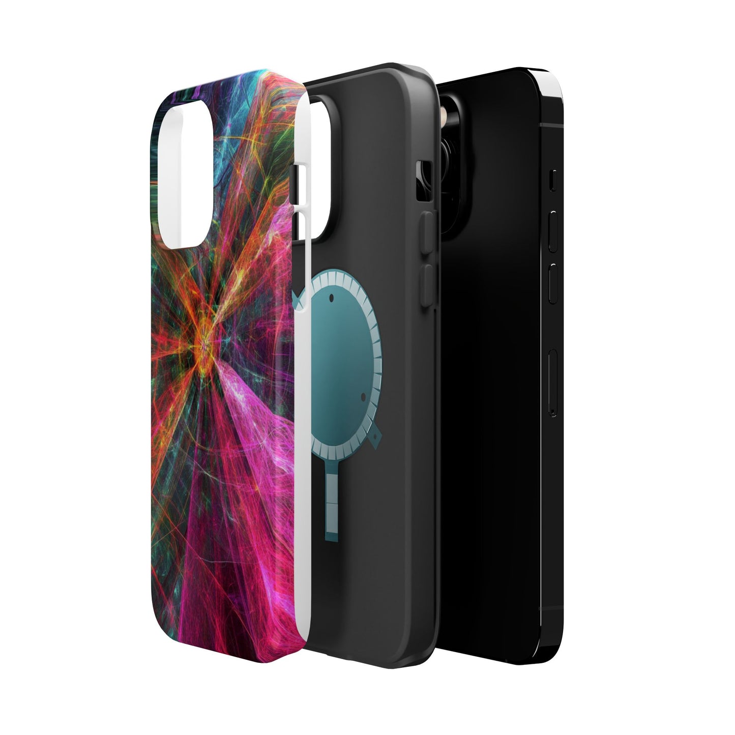 Luxurious Magnetic Wireless Charging Tough iPhone Case - “Trippy Starburst” by Moxie-Jay