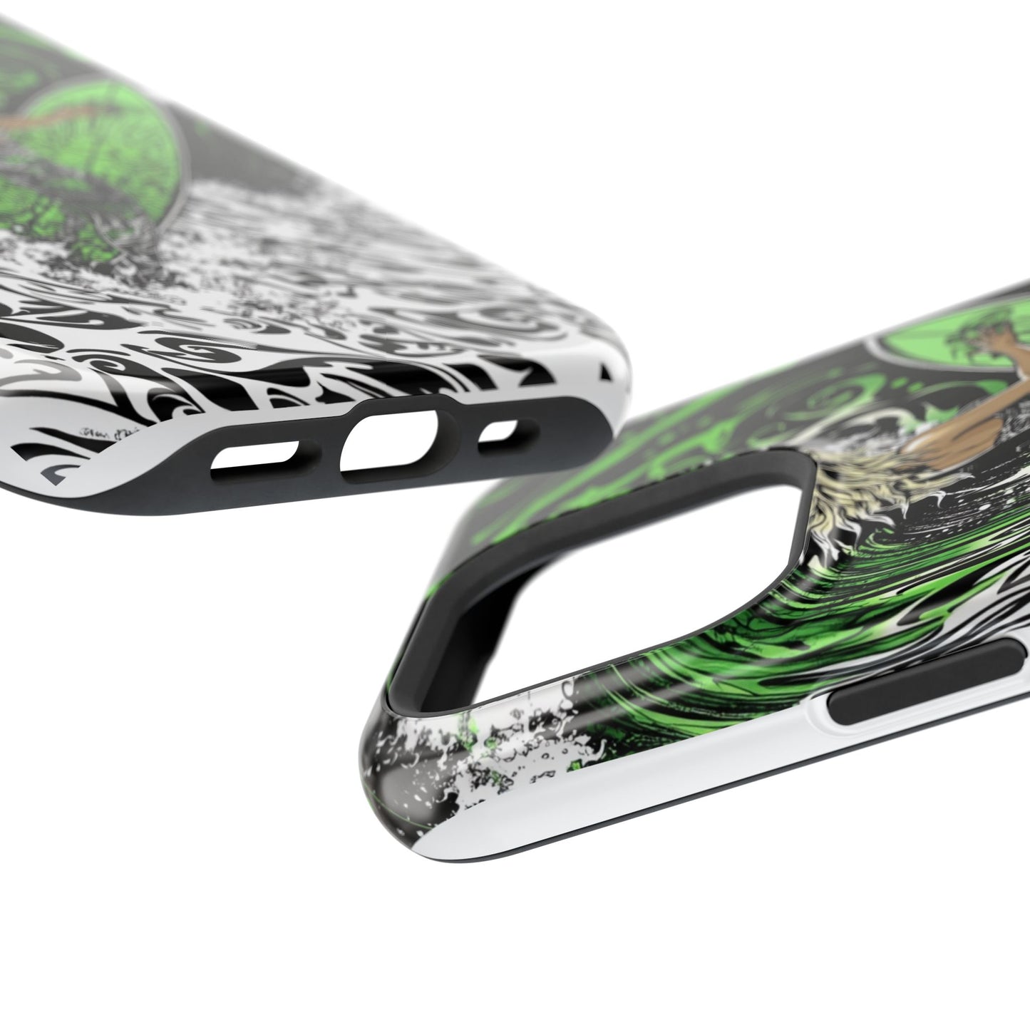Luxurious Magnetic Wireless Charging Tough iPhone Case - "Surf's Up" by Moxie-Jay