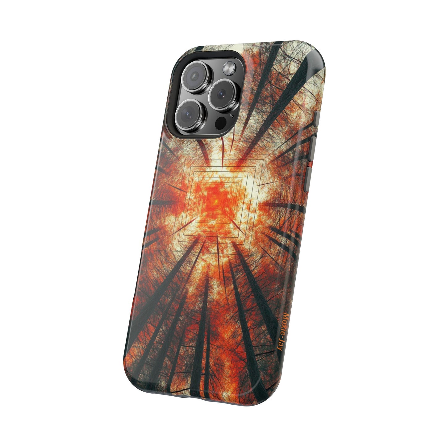 Wireless Charging Tough iPhone Case - Autumn Trees Art by Moxie-Jay