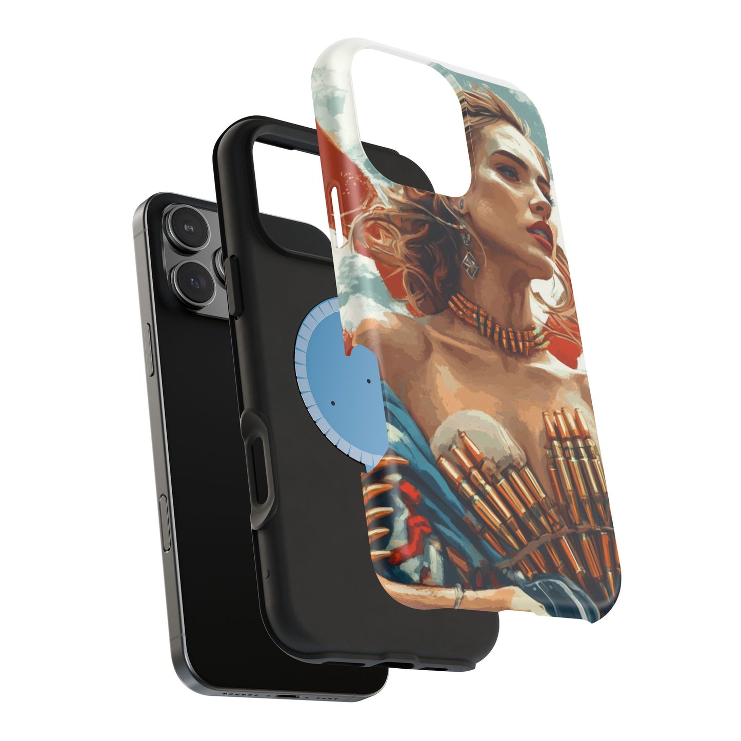 Artistic Magnetic Tough Phone Case, Wireless Charging Cover by Moxxxie J, Unique Phone Accessory, Protective Case, Trendy Phone Case, Gift
