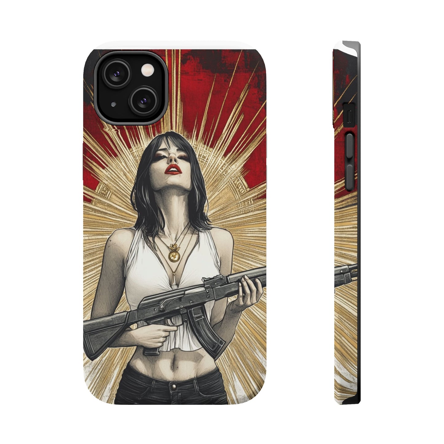 Rebel Queen: Moxie-Jay's Magnetic Chicana Warrior iPhone Case