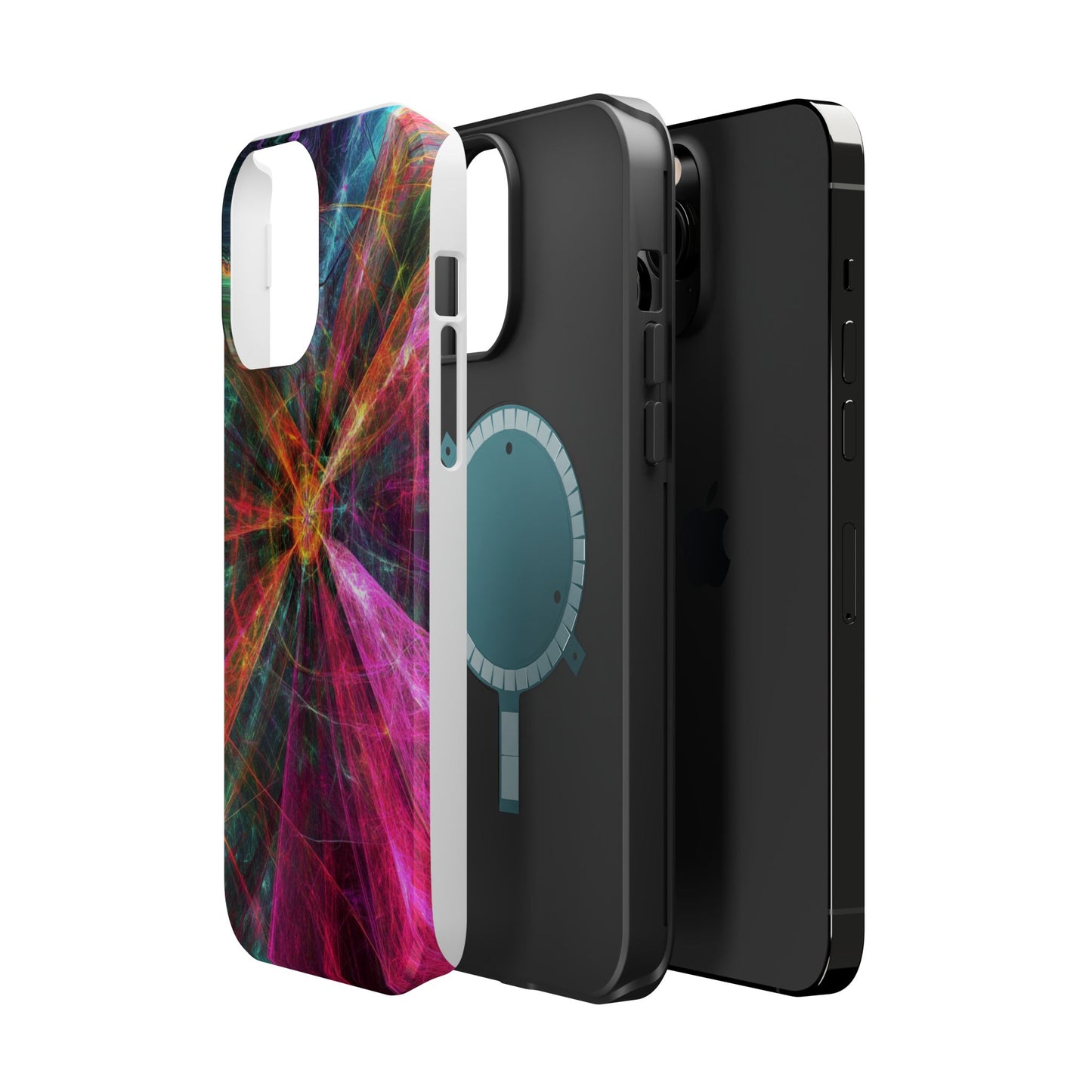 Luxurious Magnetic Wireless Charging Tough iPhone Case - “Trippy Starburst” by Moxie-Jay