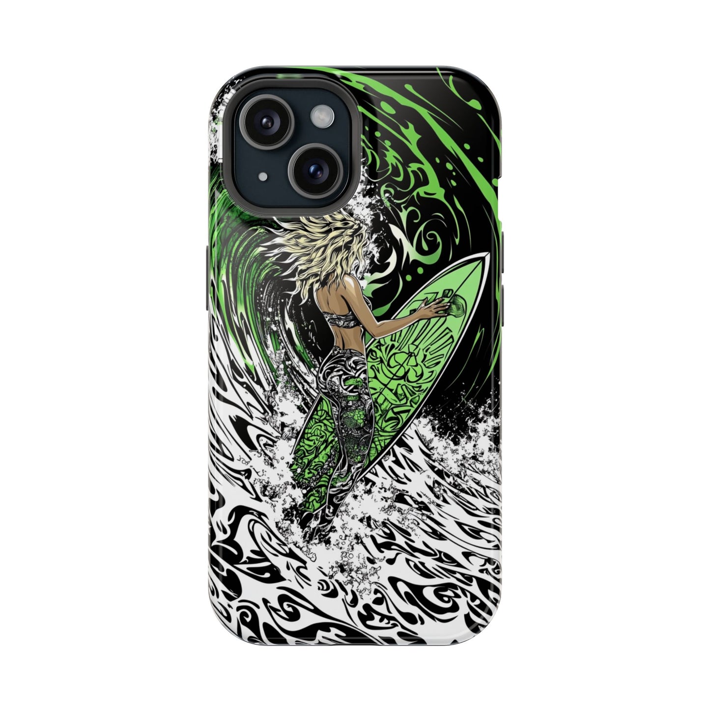 Luxurious Magnetic Wireless Charging Tough iPhone Case - "Surf's Up" by Moxie-Jay