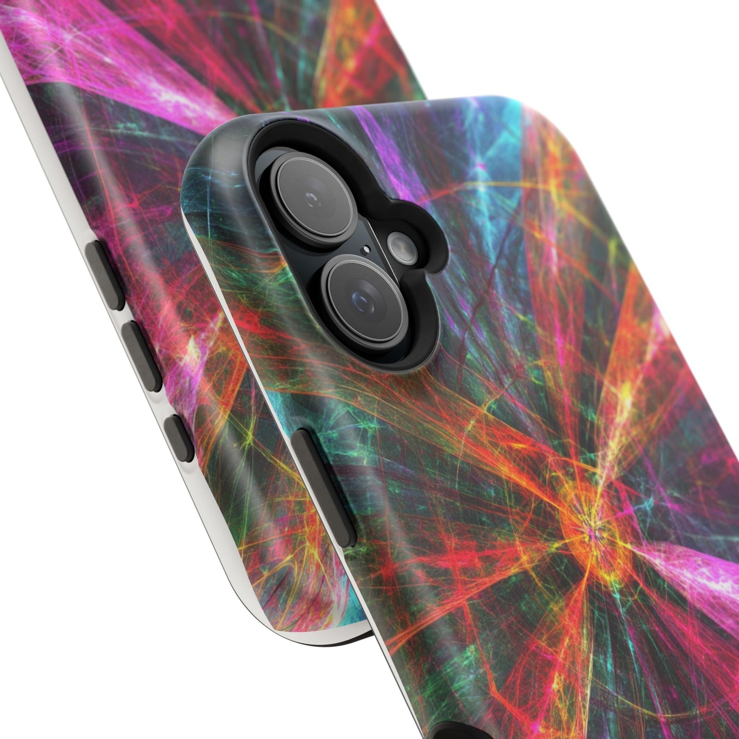 Luxurious Magnetic Wireless Charging Tough iPhone Case - “Trippy Starburst” by Moxie-Jay