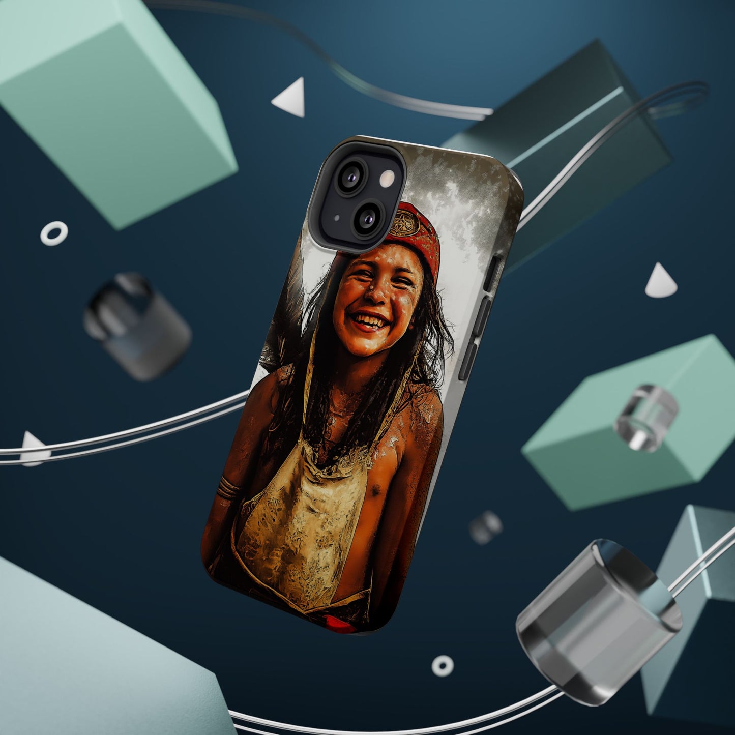 Luxurious Magnetic Wireless Charging Tough iPhone Case - Native Heritage Art by Moxie-Jay