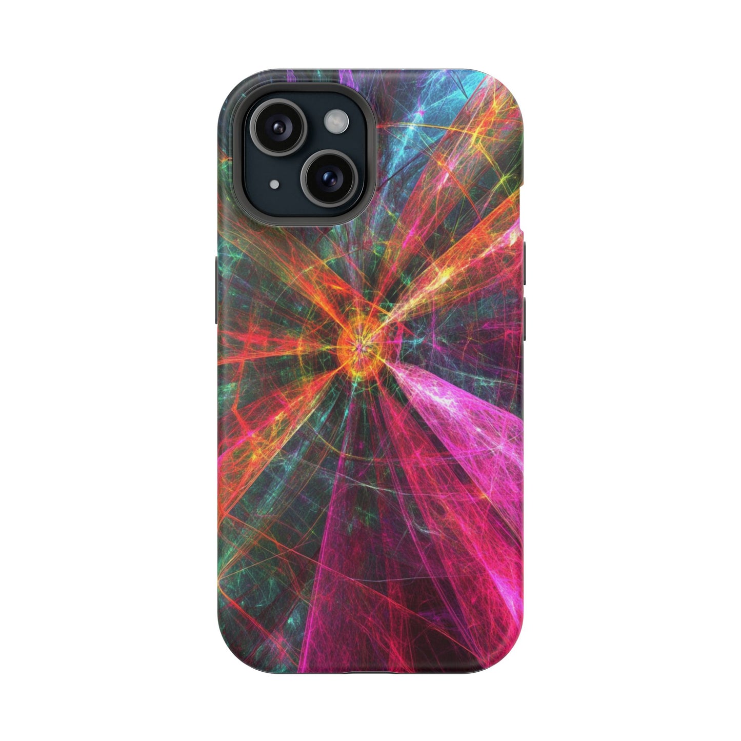 Luxurious Magnetic Wireless Charging Tough iPhone Case - “Trippy Starburst” by Moxie-Jay