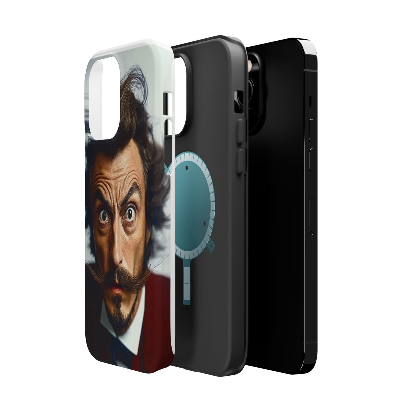 Luxurious Magnetic Wireless Charging Tough iPhone Case - “Close-Up Salvador Dali” by Moxie-Jay