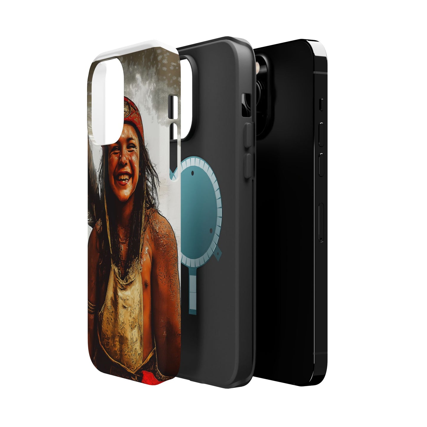 Luxurious Magnetic Wireless Charging Tough iPhone Case - Native Heritage Art by Moxie-Jay
