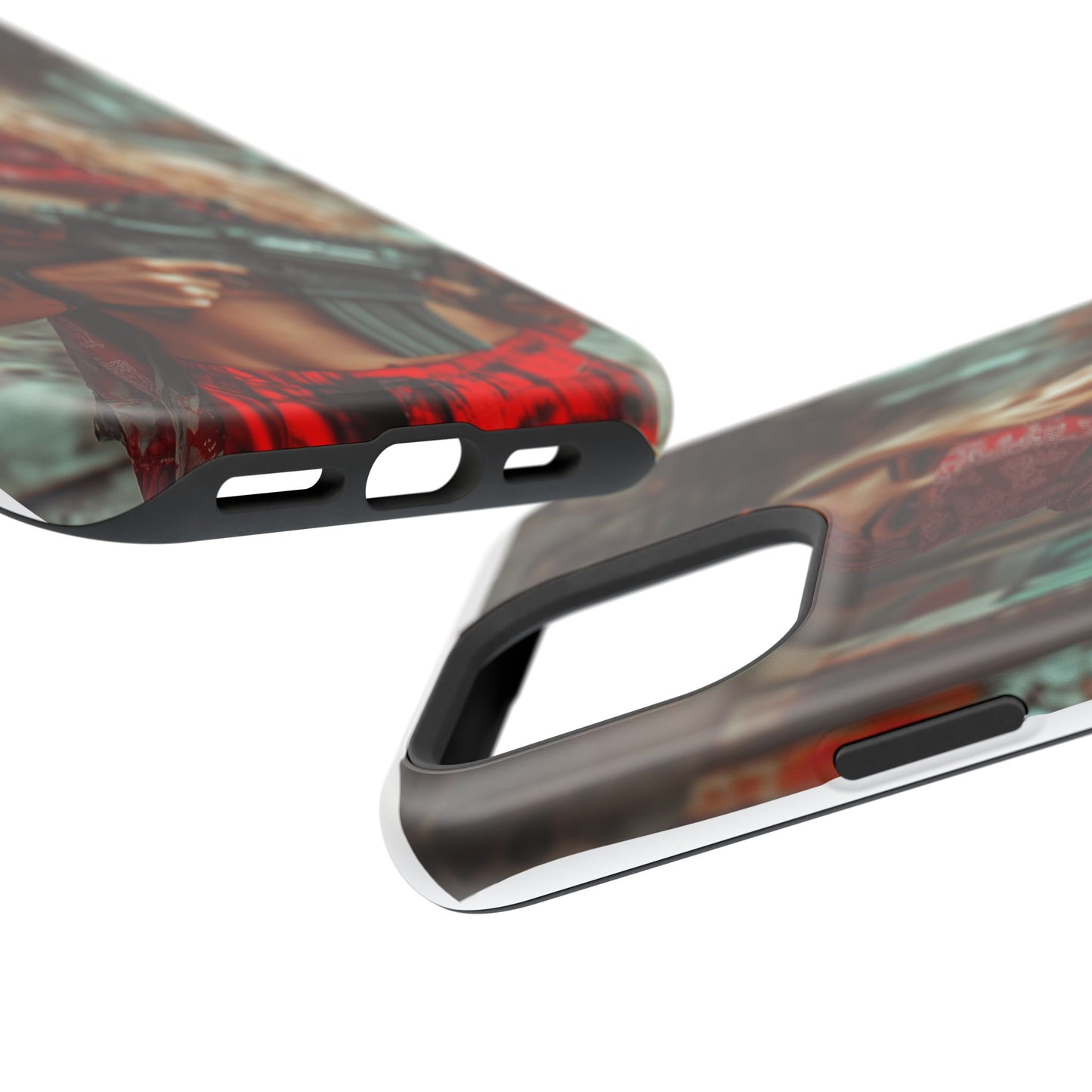 Phone Case - Beautiful Woman with Assault Rifle Design