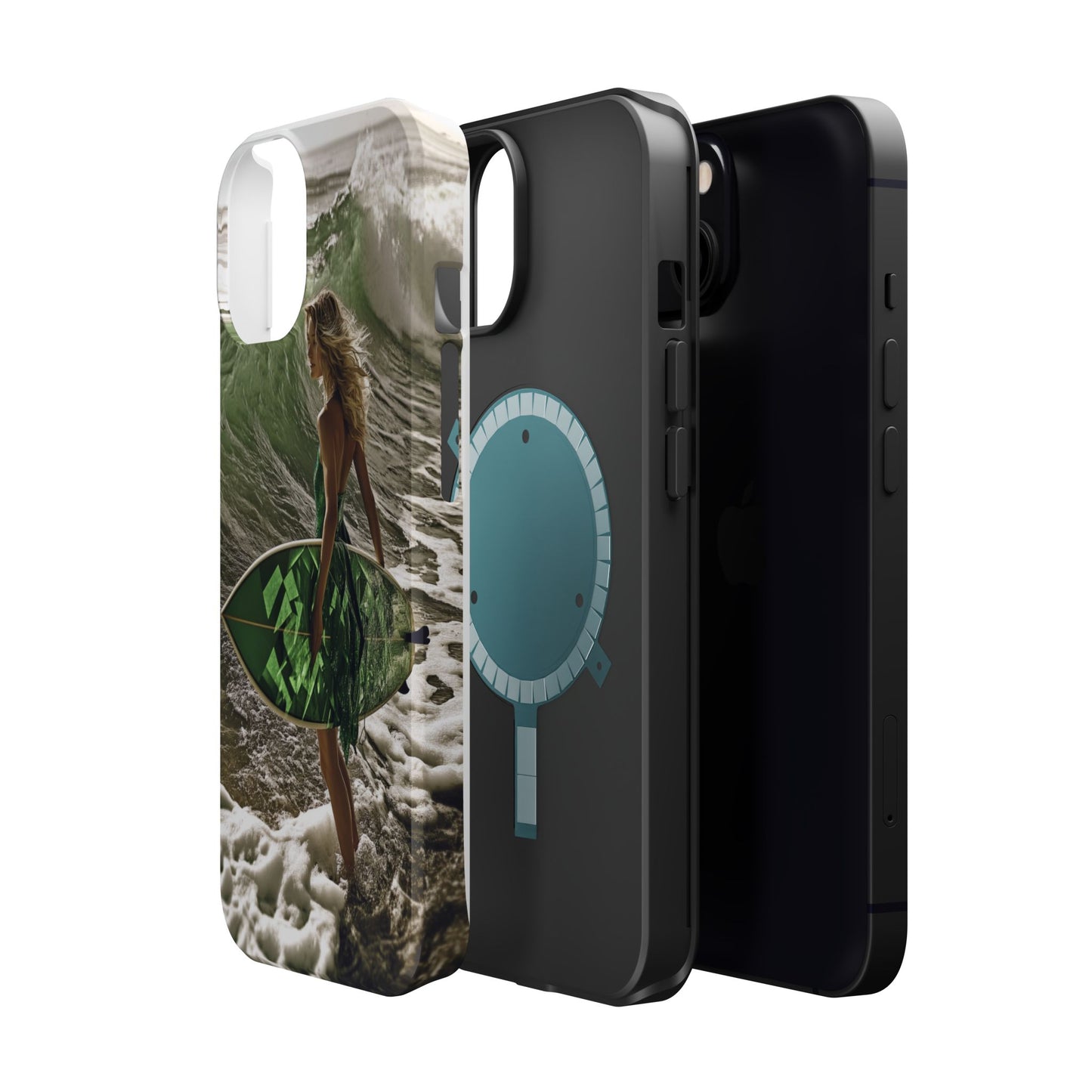Surf's Up Chic" Luxury Magnetic Wireless Charging iPhone Case by Moxie Jay