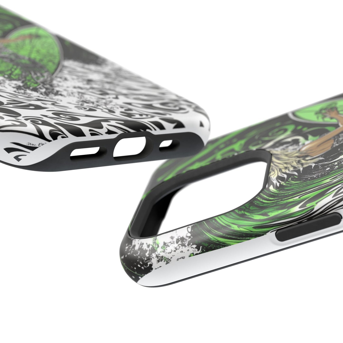 Luxurious Magnetic Wireless Charging Tough iPhone Case - "Surf's Up" by Moxie-Jay