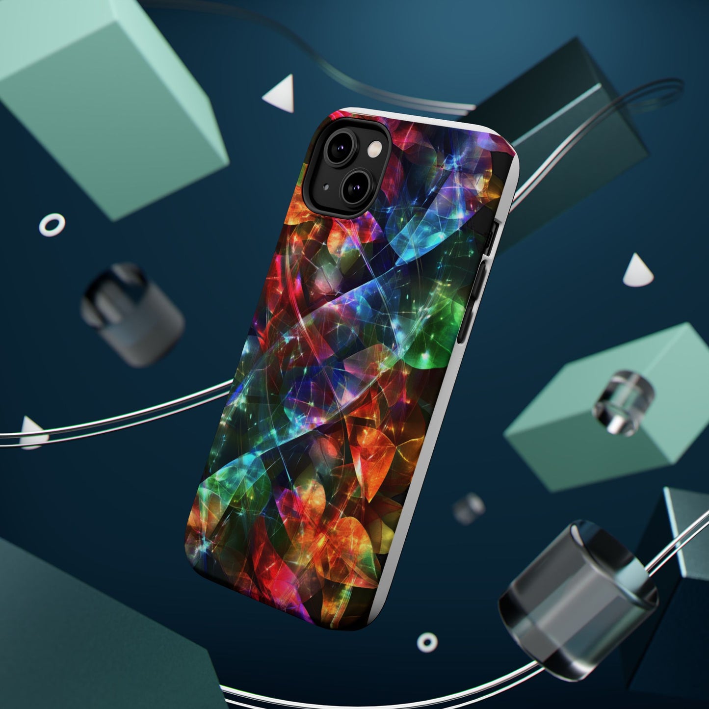 iPhone Case with Neon Colors Art by Moxie-Jay
