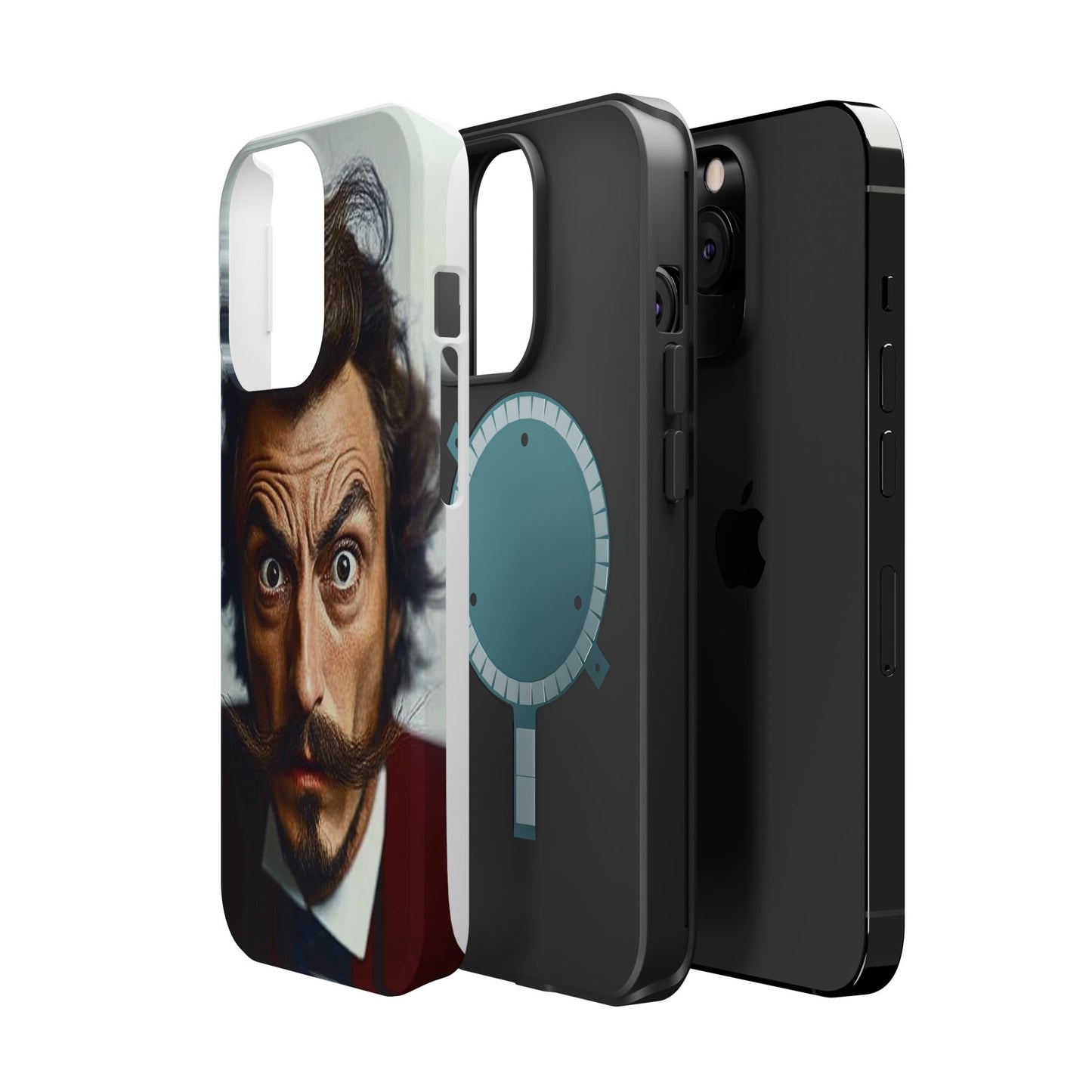 Luxurious Magnetic Wireless Charging Tough iPhone Case - “Close-Up Salvador Dali” by Moxie-Jay