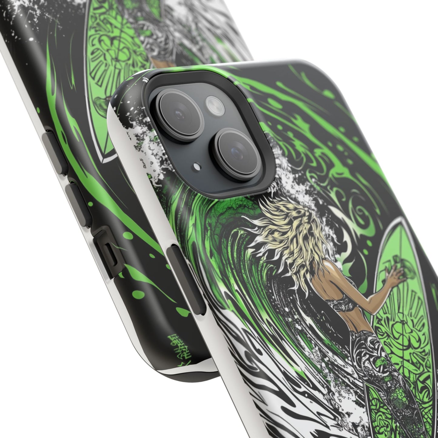Luxurious Magnetic Wireless Charging Tough iPhone Case - "Surf's Up" by Moxie-Jay