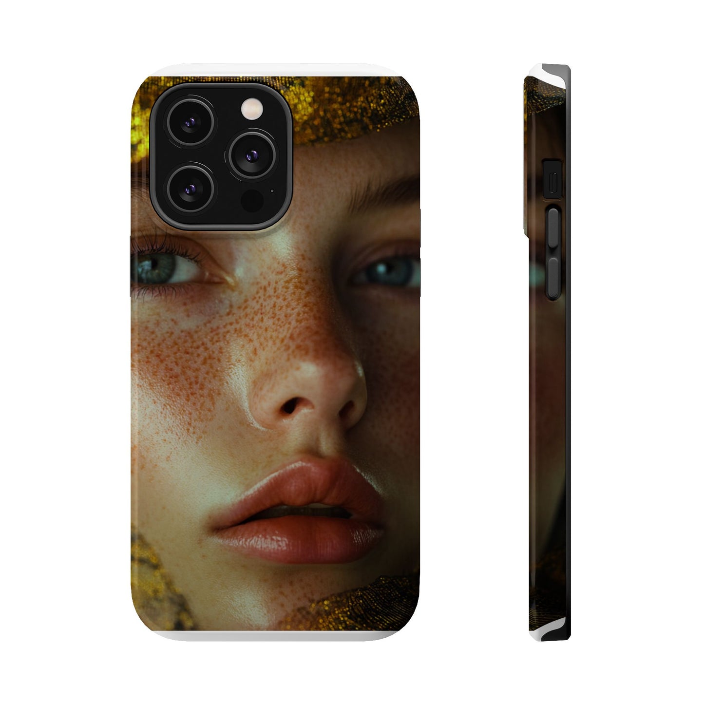 Phone Case - Close Up Girl with Freckles Photography Magnetic Tough Cases