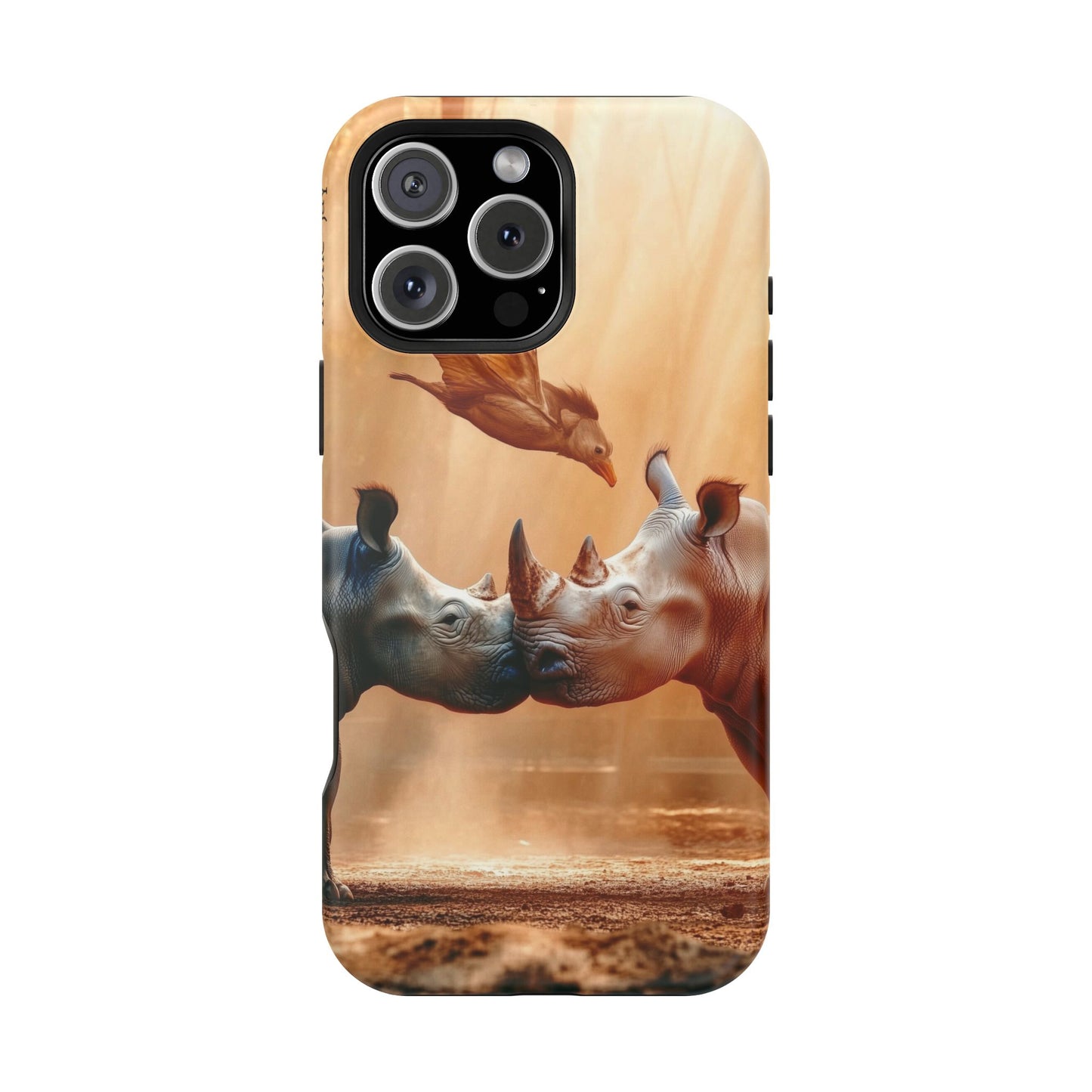 Wildlife Love Rhino Phone Case - Magnetic Tough Case with Nature Design