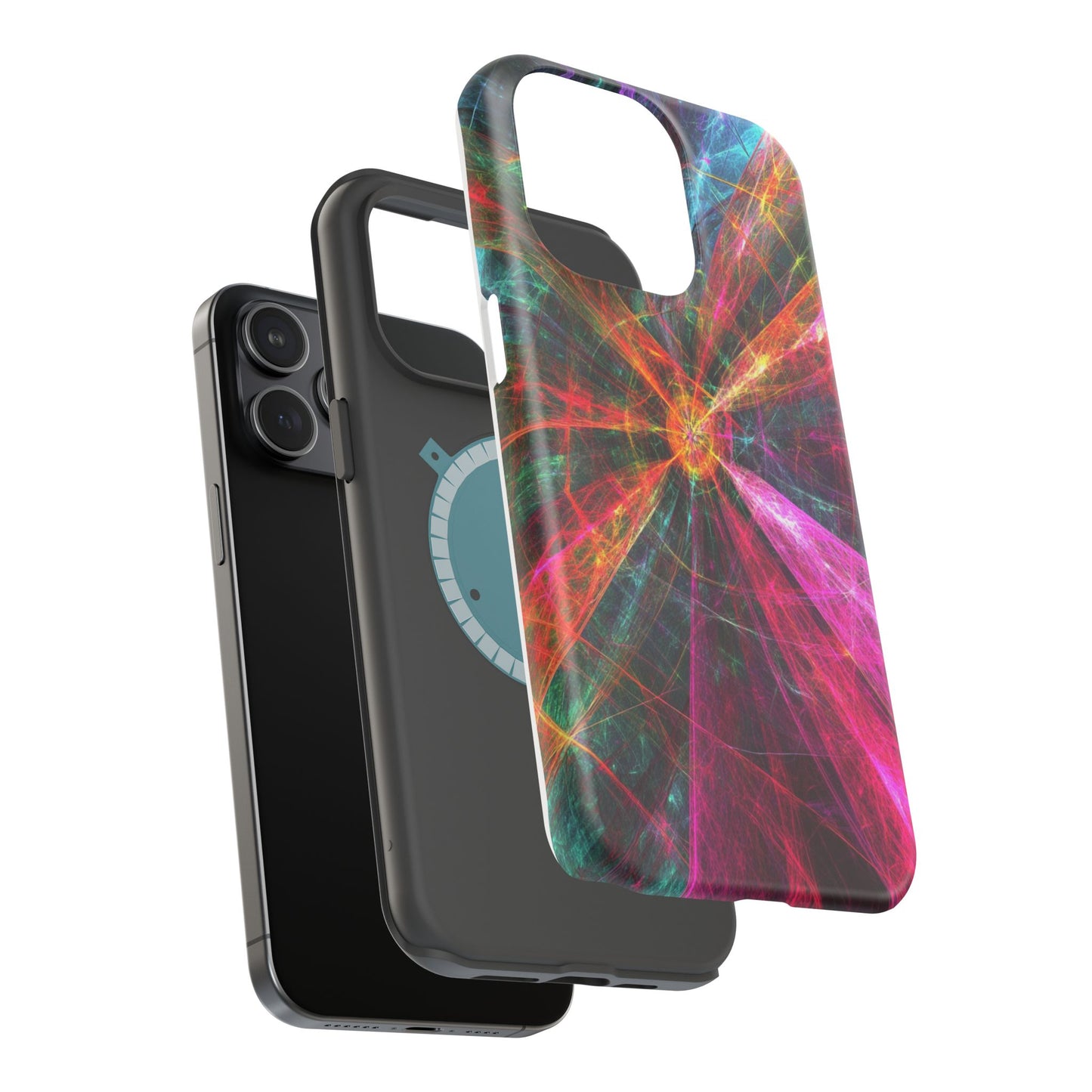 Luxurious Magnetic Wireless Charging Tough iPhone Case - “Trippy Starburst” by Moxie-Jay