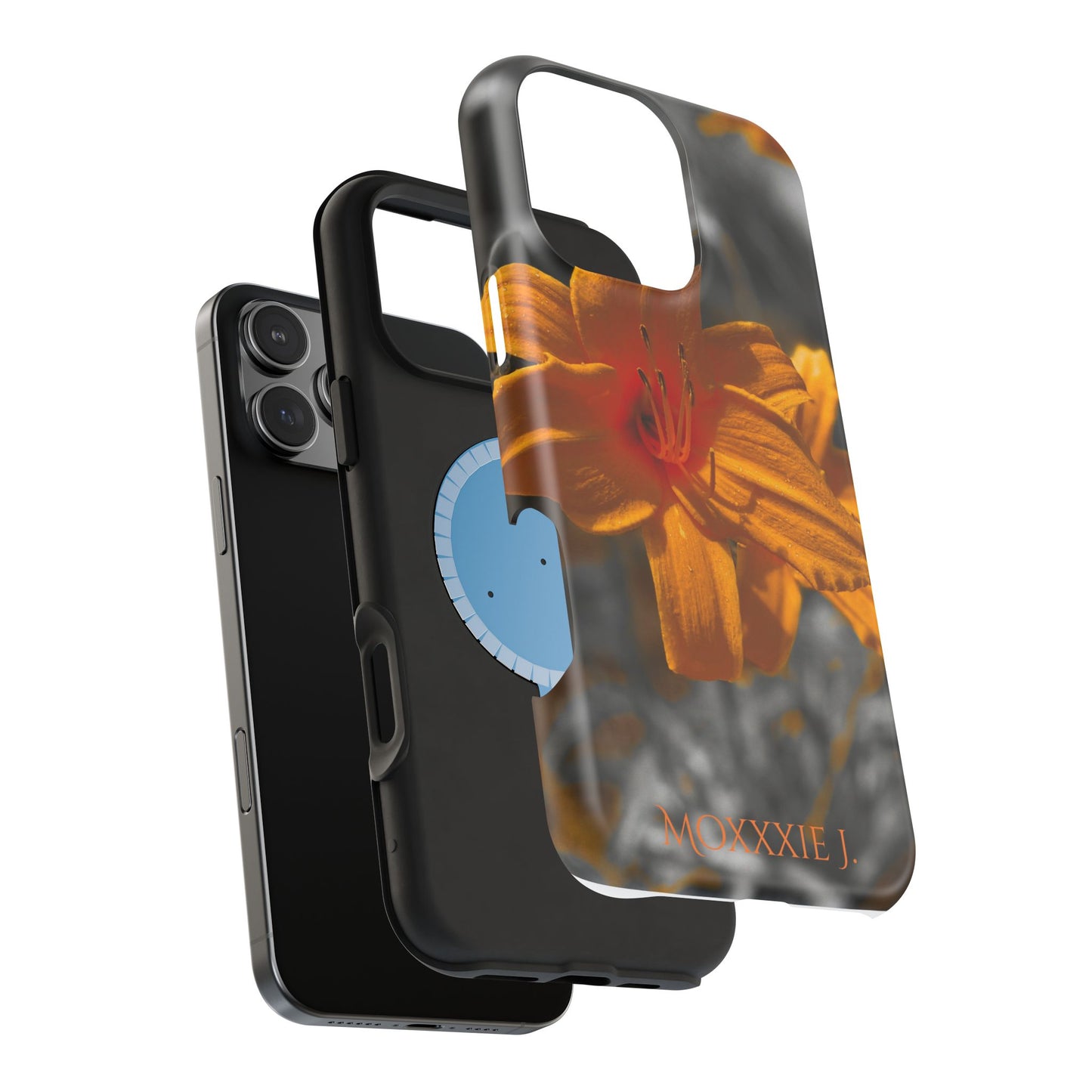 Magnetic Phone Case, Orange Flower Photography, Tough Phone Cover, Floral Design, Protective iPhone Case, Cute Samsung Cover