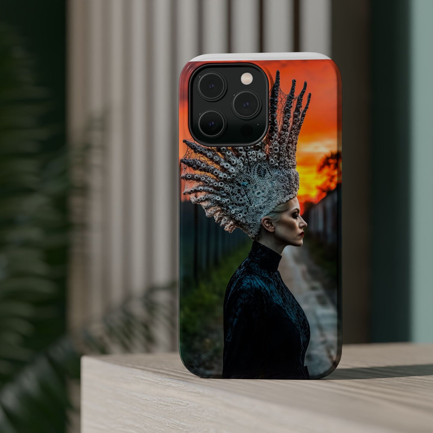Sunset Goddess" Magnetic Wireless Charging iPhone Case by Moxie Jay