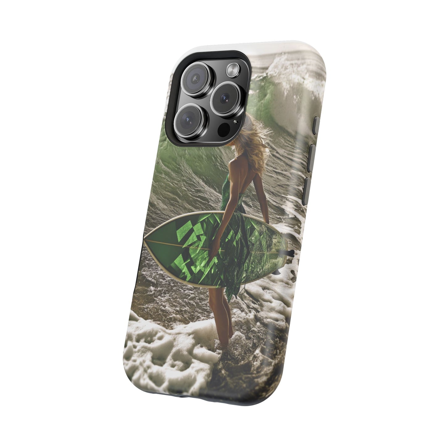 Surf's Up Chic" Luxury Magnetic Wireless Charging iPhone Case by Moxie Jay