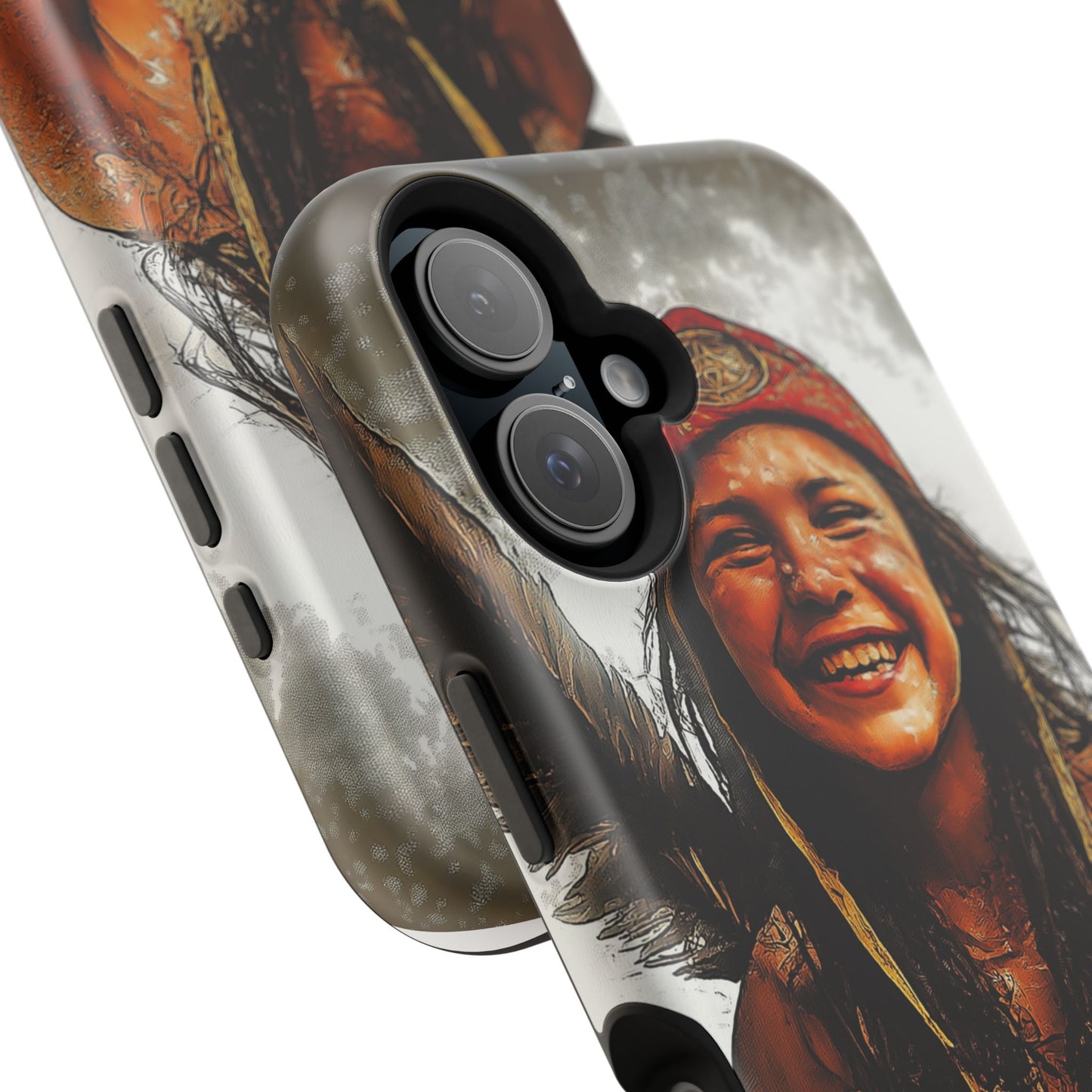 Luxurious Magnetic Wireless Charging Tough iPhone Case - Native Heritage Art by Moxie-Jay