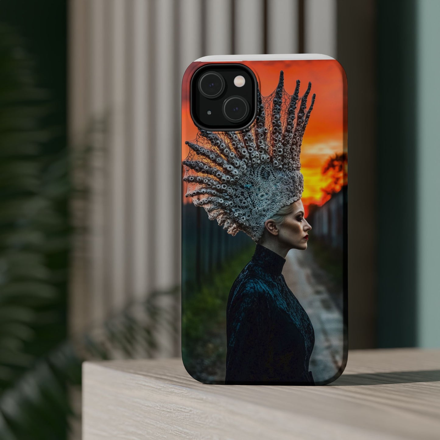 Sunset Goddess" Magnetic Wireless Charging iPhone Case by Moxie Jay