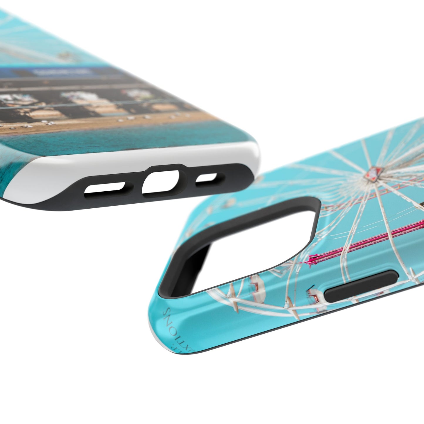 iPhone Case - Coastal Train Art by Moxie-Jay, Magnetic Wireless Charging Tough Case