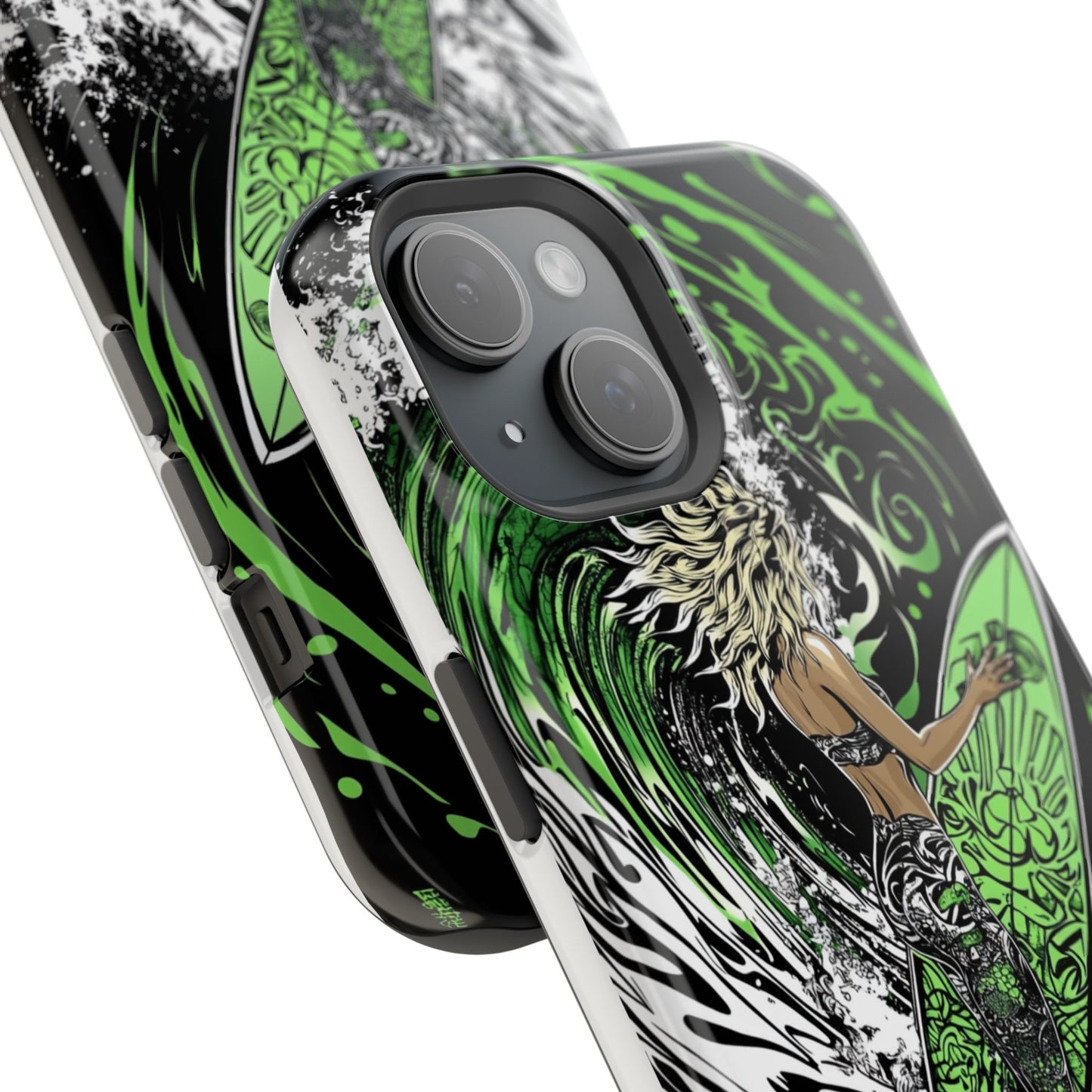 Luxurious Magnetic Wireless Charging Tough iPhone Case - "Surf's Up" by Moxie-Jay