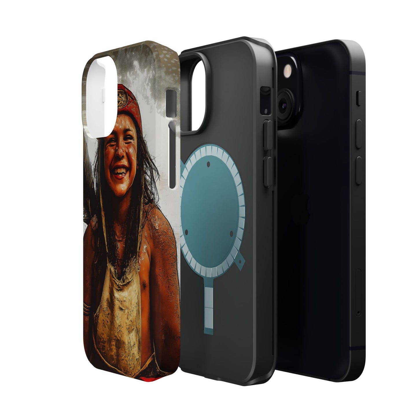 Luxurious Magnetic Wireless Charging Tough iPhone Case - Native Heritage Art by Moxie-Jay