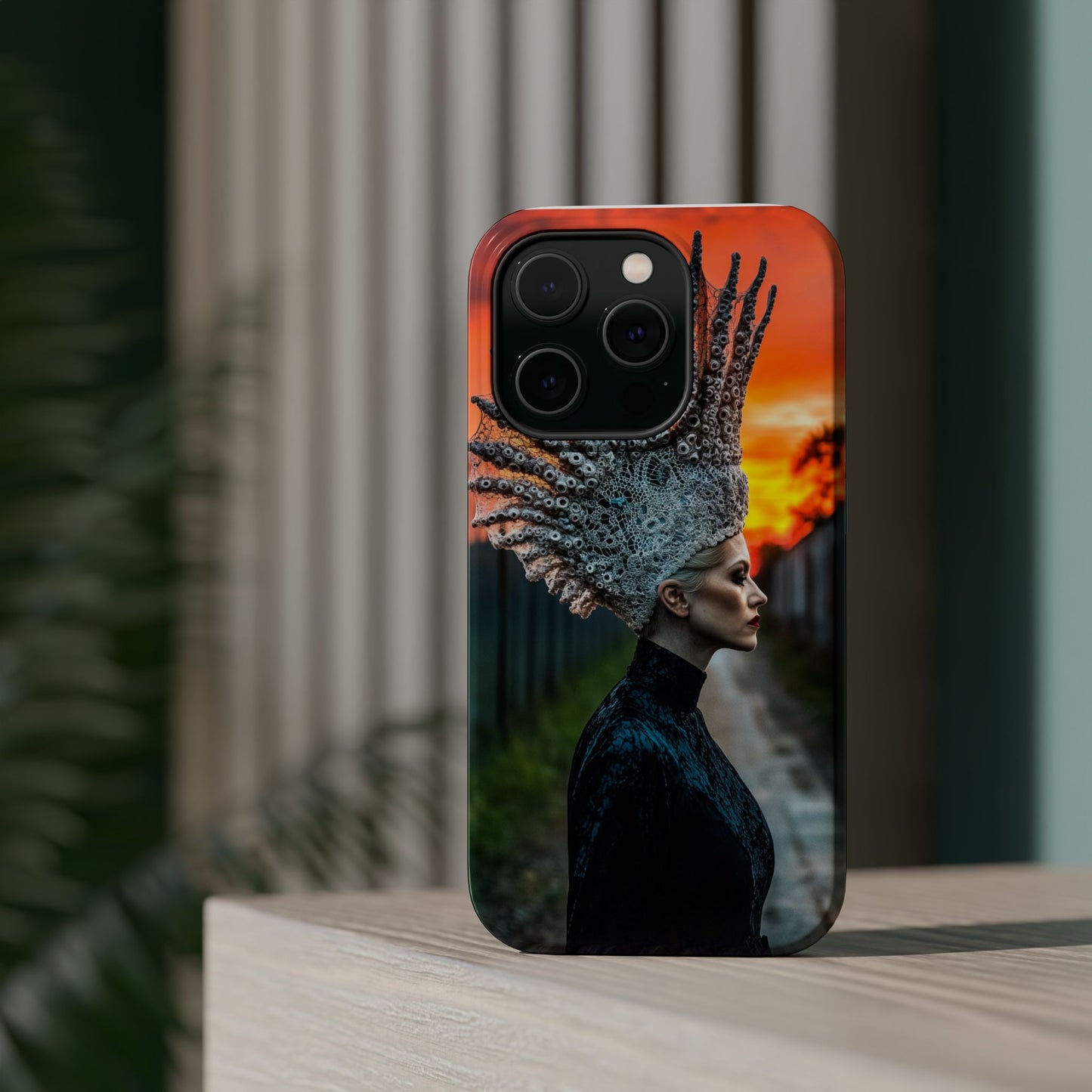 Sunset Goddess" Magnetic Wireless Charging iPhone Case by Moxie Jay