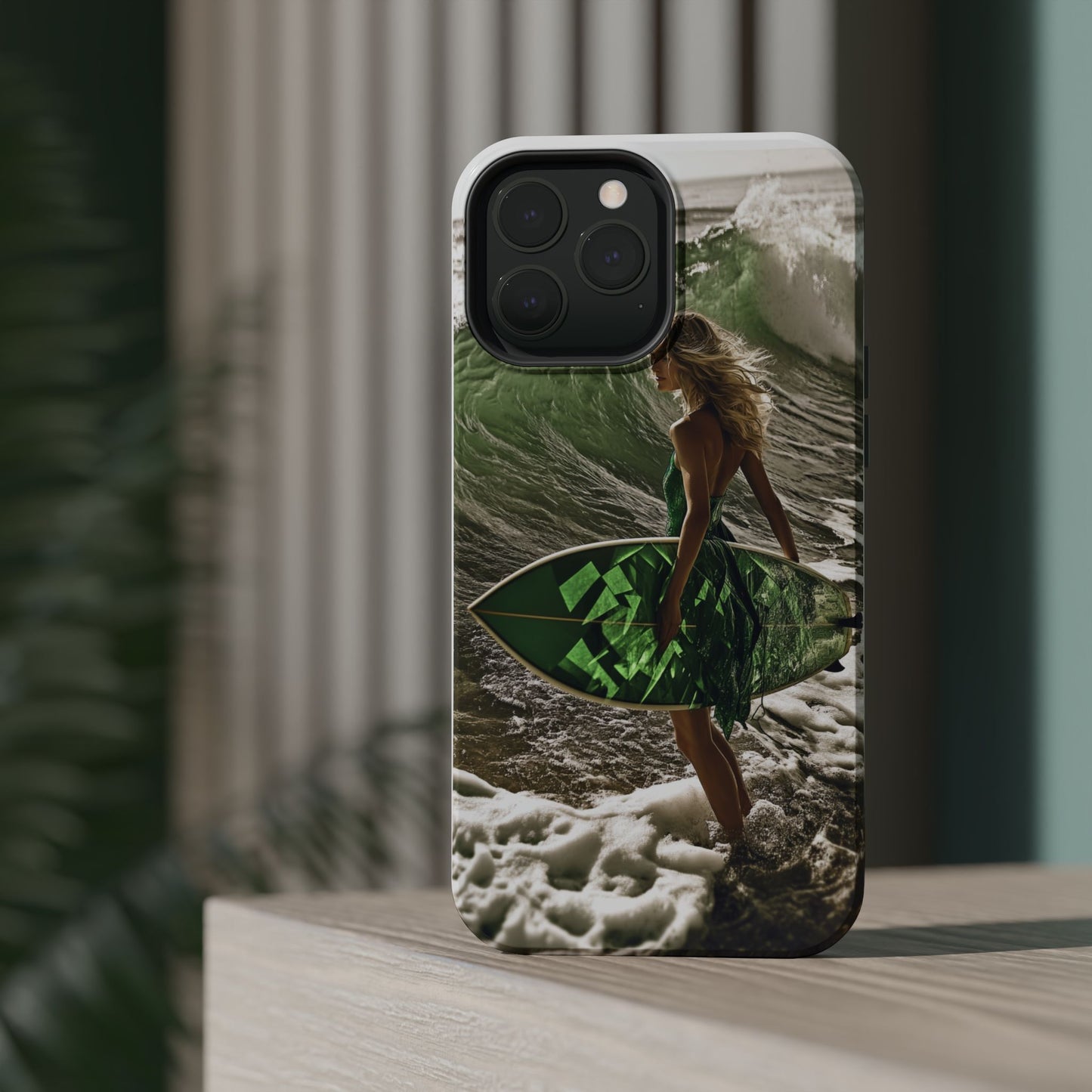 Surf's Up Chic" Luxury Magnetic Wireless Charging iPhone Case by Moxie Jay