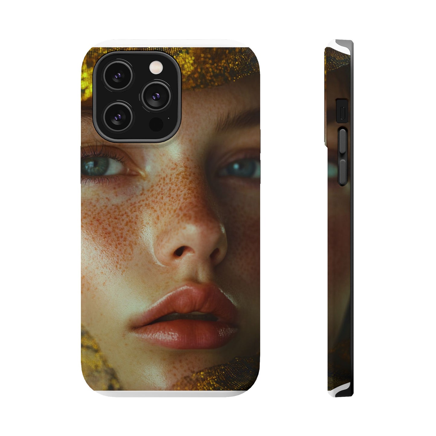 Phone Case - Close Up Girl with Freckles Photography Magnetic Tough Cases