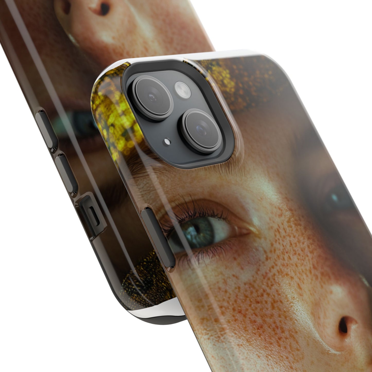 Phone Case - Close Up Girl with Freckles Photography Magnetic Tough Cases