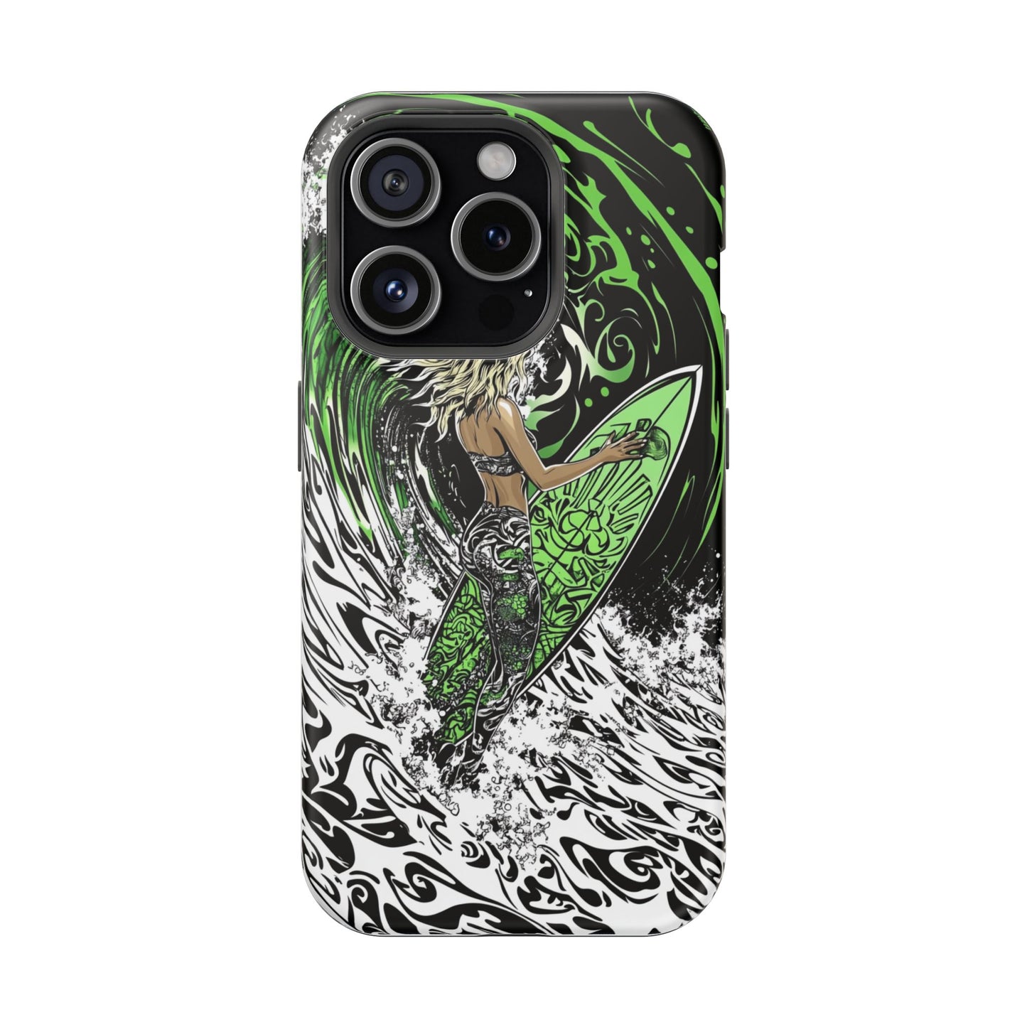 Luxurious Magnetic Wireless Charging Tough iPhone Case - "Surf's Up" by Moxie-Jay
