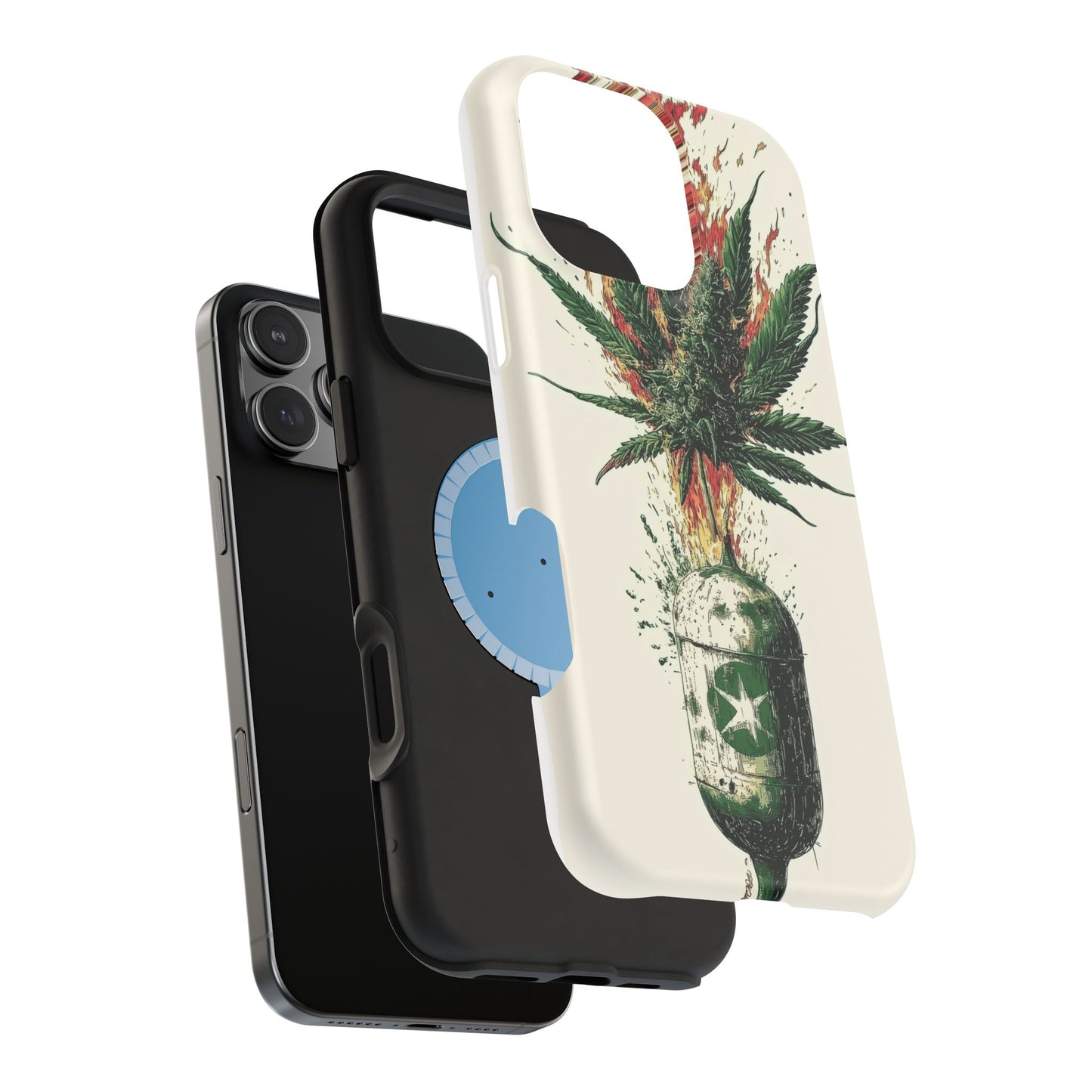 Peace Bomb" Luxury Magnetic Wireless Charging iPhone Case by Moxie Jay