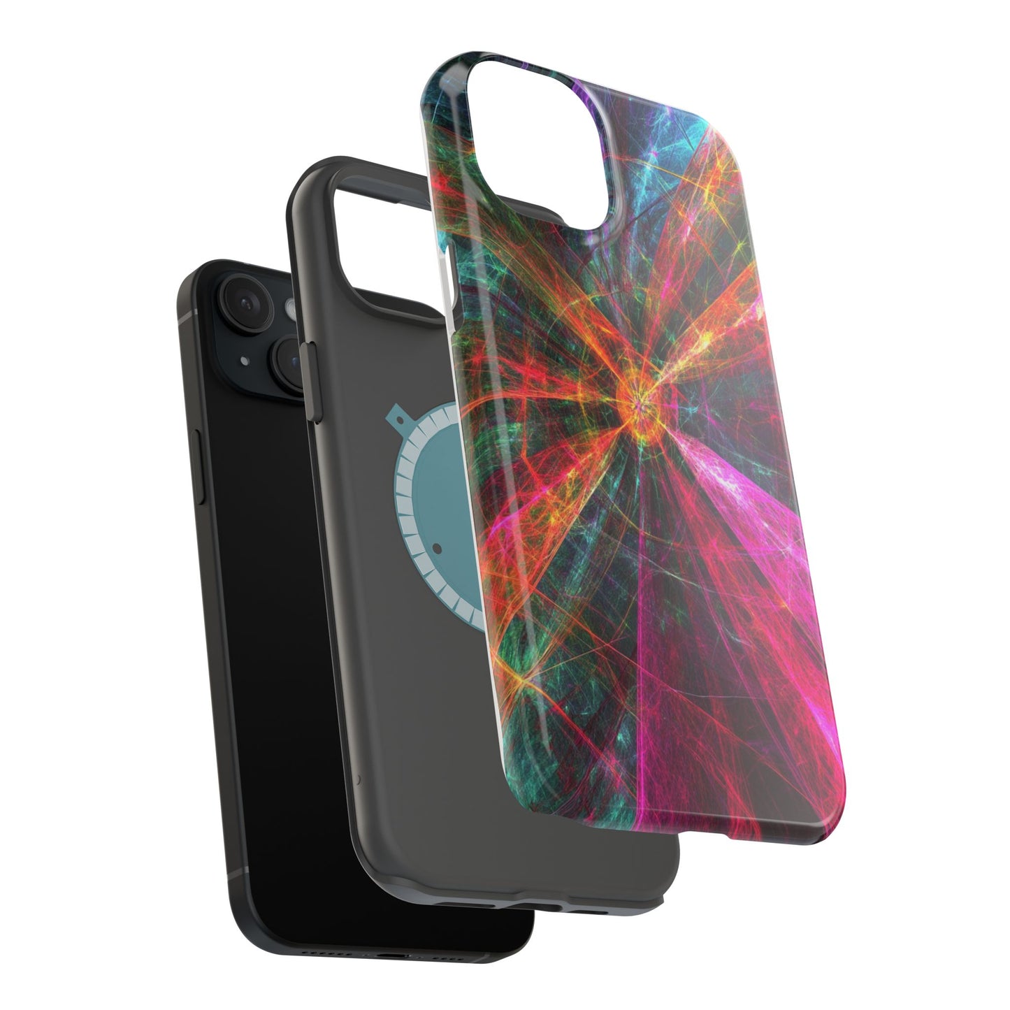Luxurious Magnetic Wireless Charging Tough iPhone Case - “Trippy Starburst” by Moxie-Jay