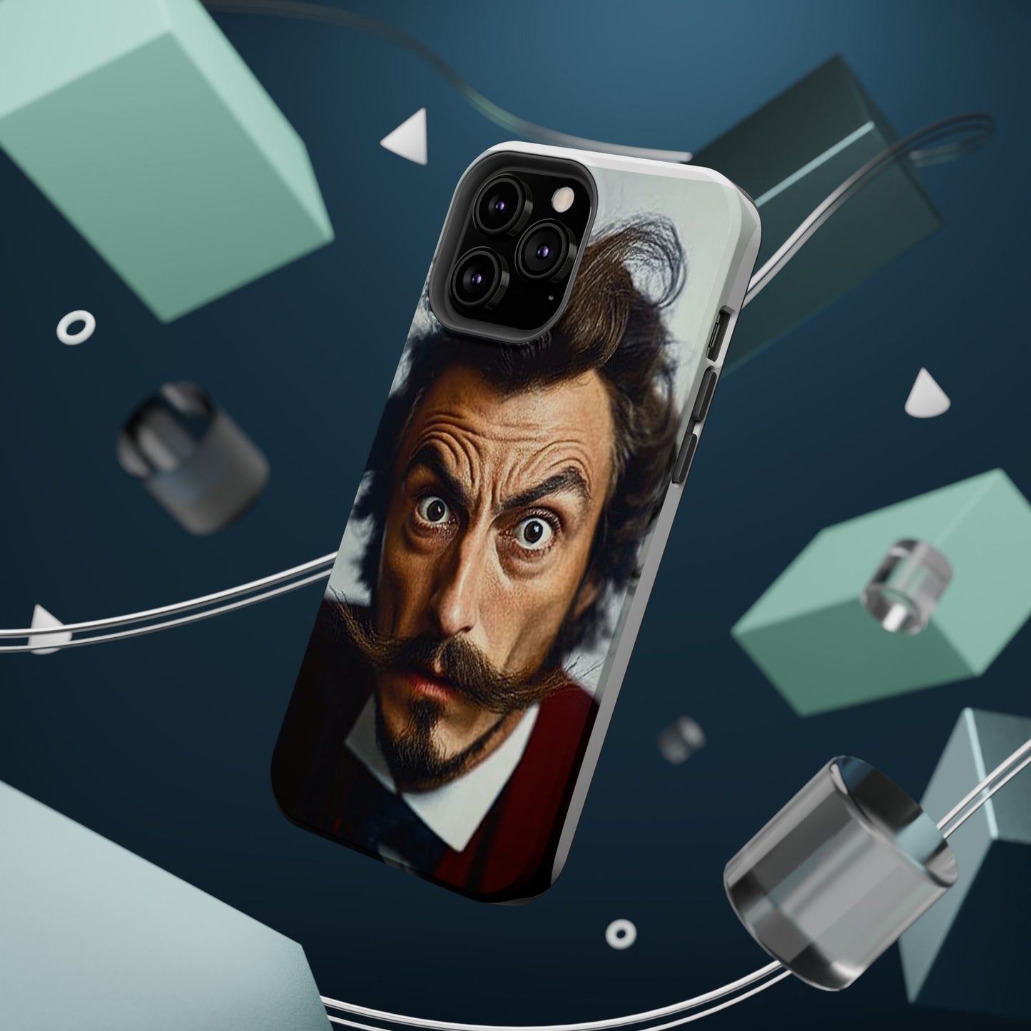 Luxurious Magnetic Wireless Charging Tough iPhone Case - “Close-Up Salvador Dali” by Moxie-Jay