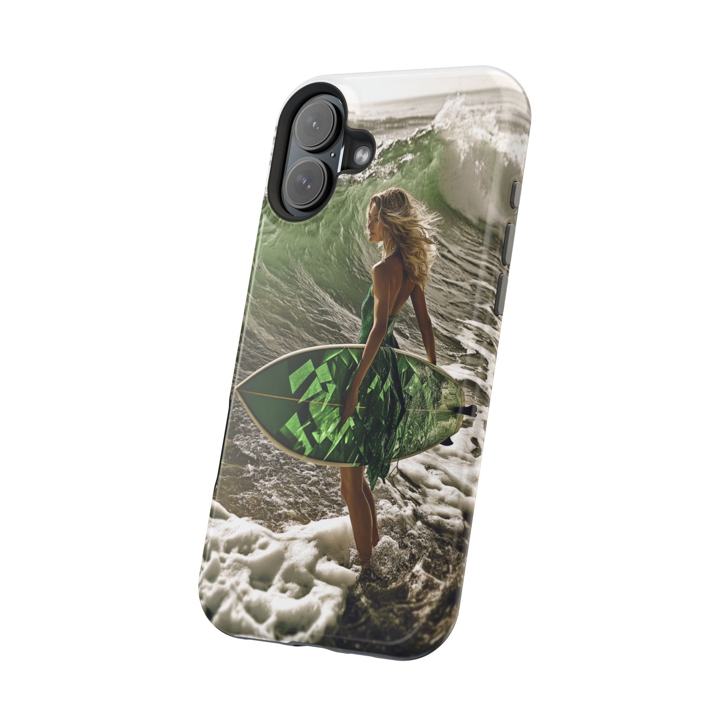 Surf's Up Chic" Luxury Magnetic Wireless Charging iPhone Case by Moxie Jay