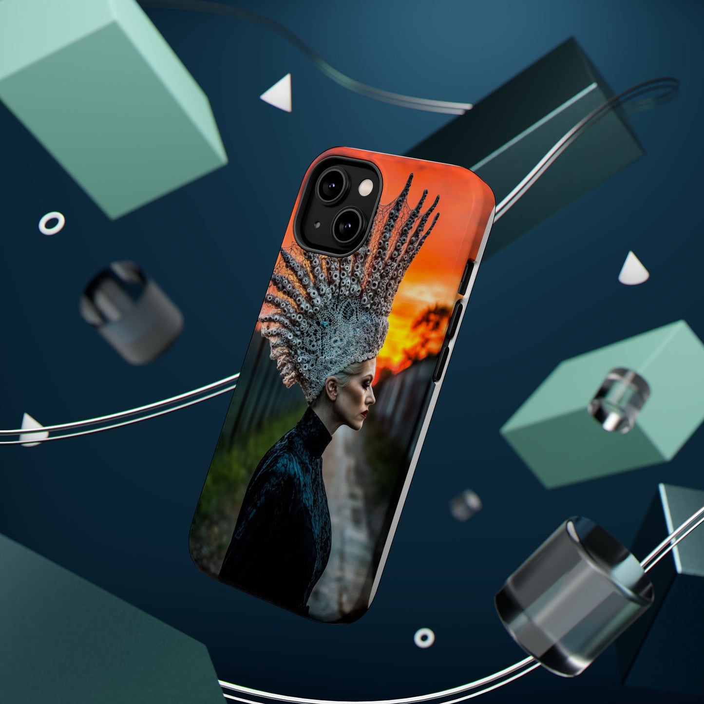Sunset Goddess" Magnetic Wireless Charging iPhone Case by Moxie Jay
