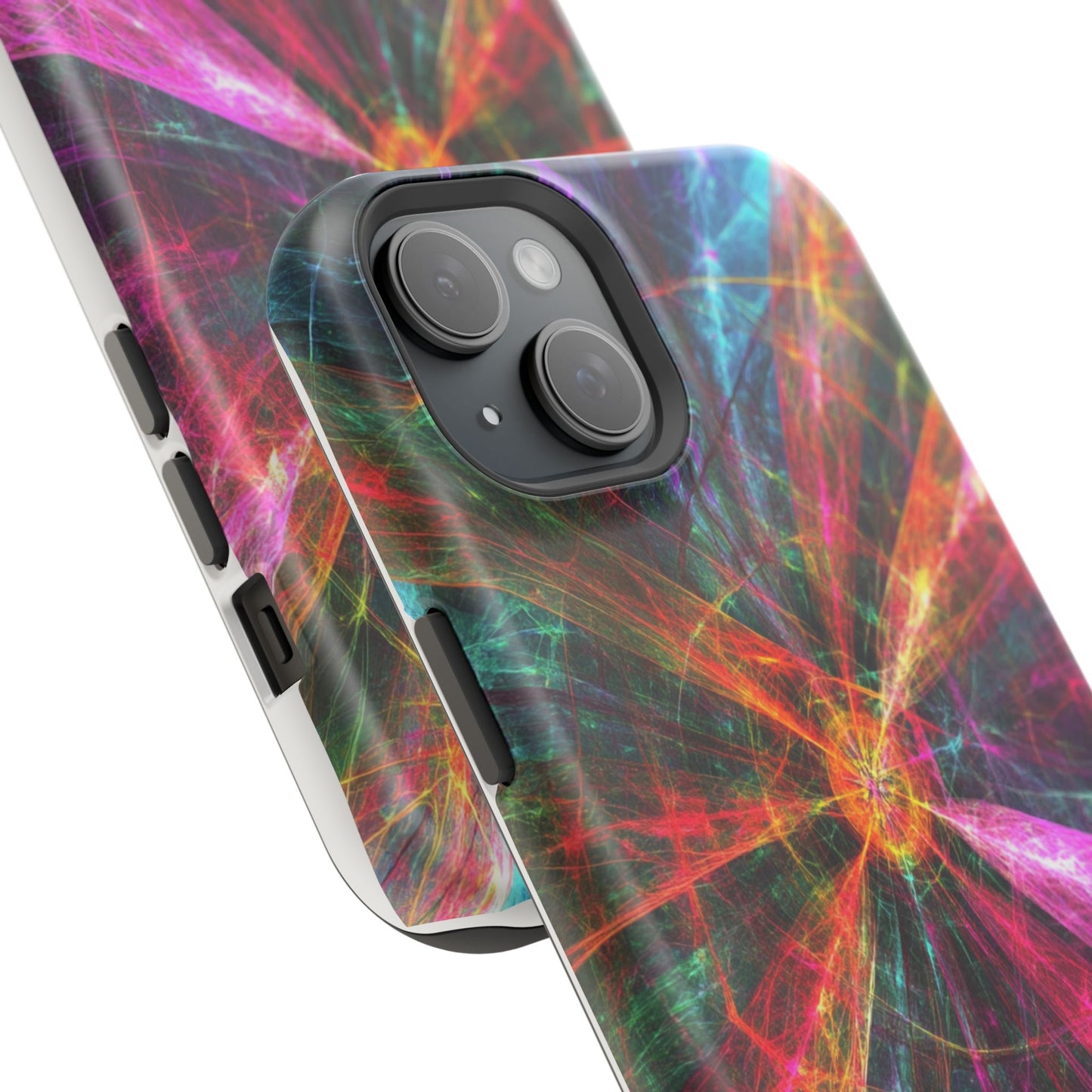 Luxurious Magnetic Wireless Charging Tough iPhone Case - “Trippy Starburst” by Moxie-Jay