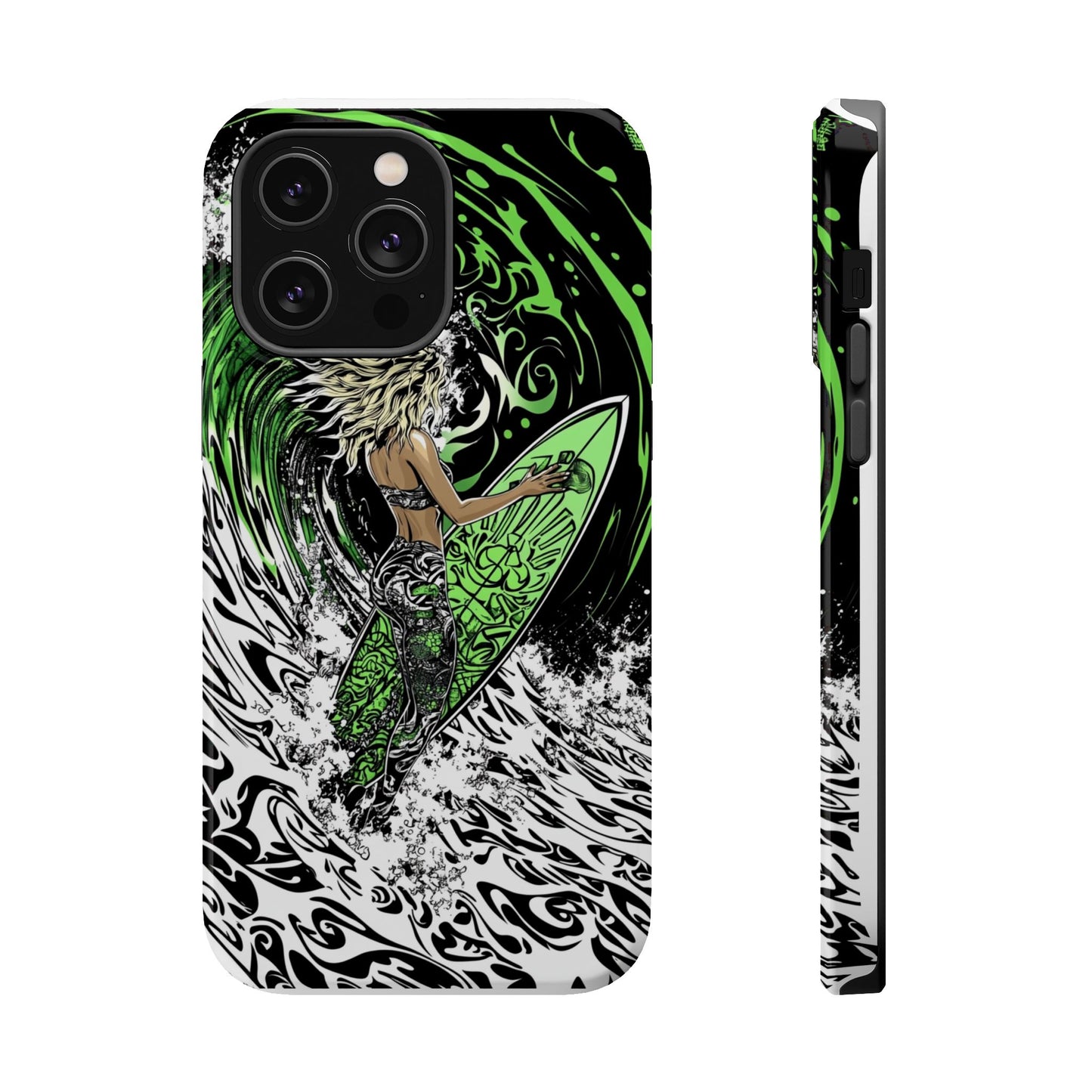Luxurious Magnetic Wireless Charging Tough iPhone Case - "Surf's Up" by Moxie-Jay
