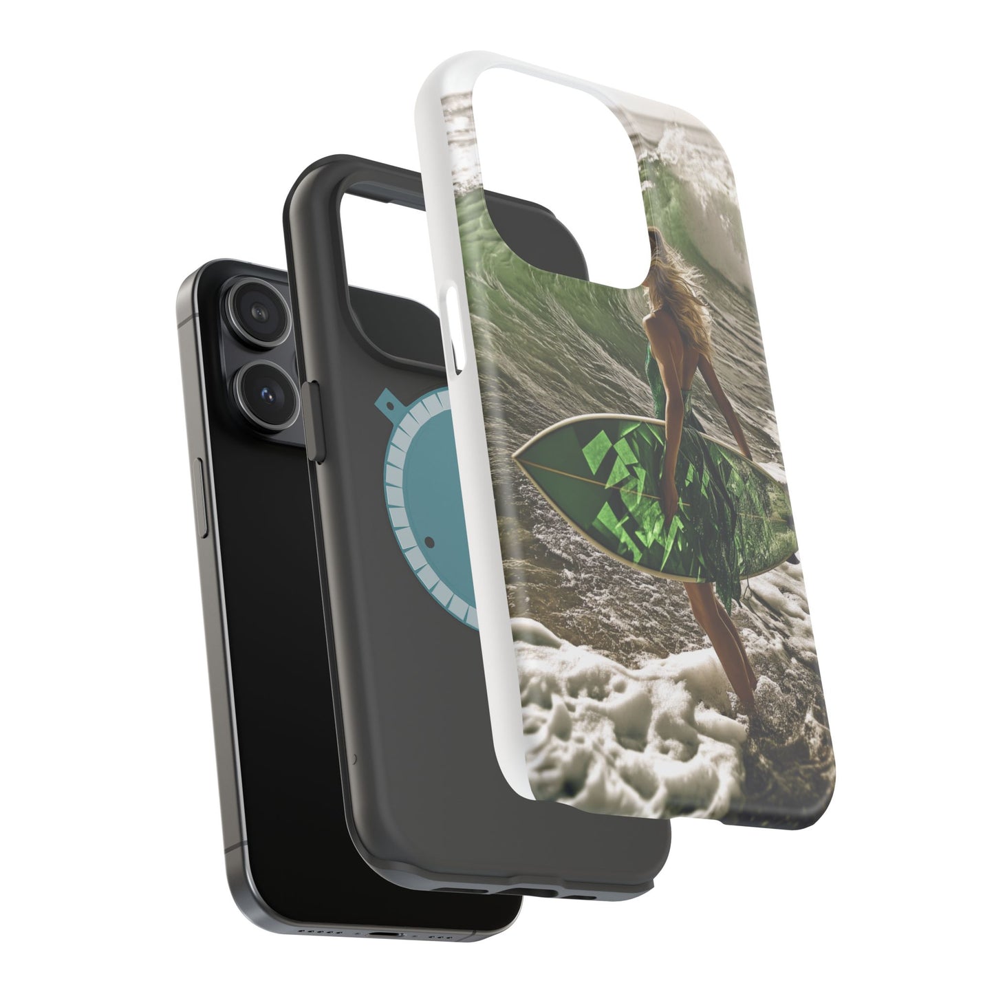 Surf's Up Chic" Luxury Magnetic Wireless Charging iPhone Case by Moxie Jay