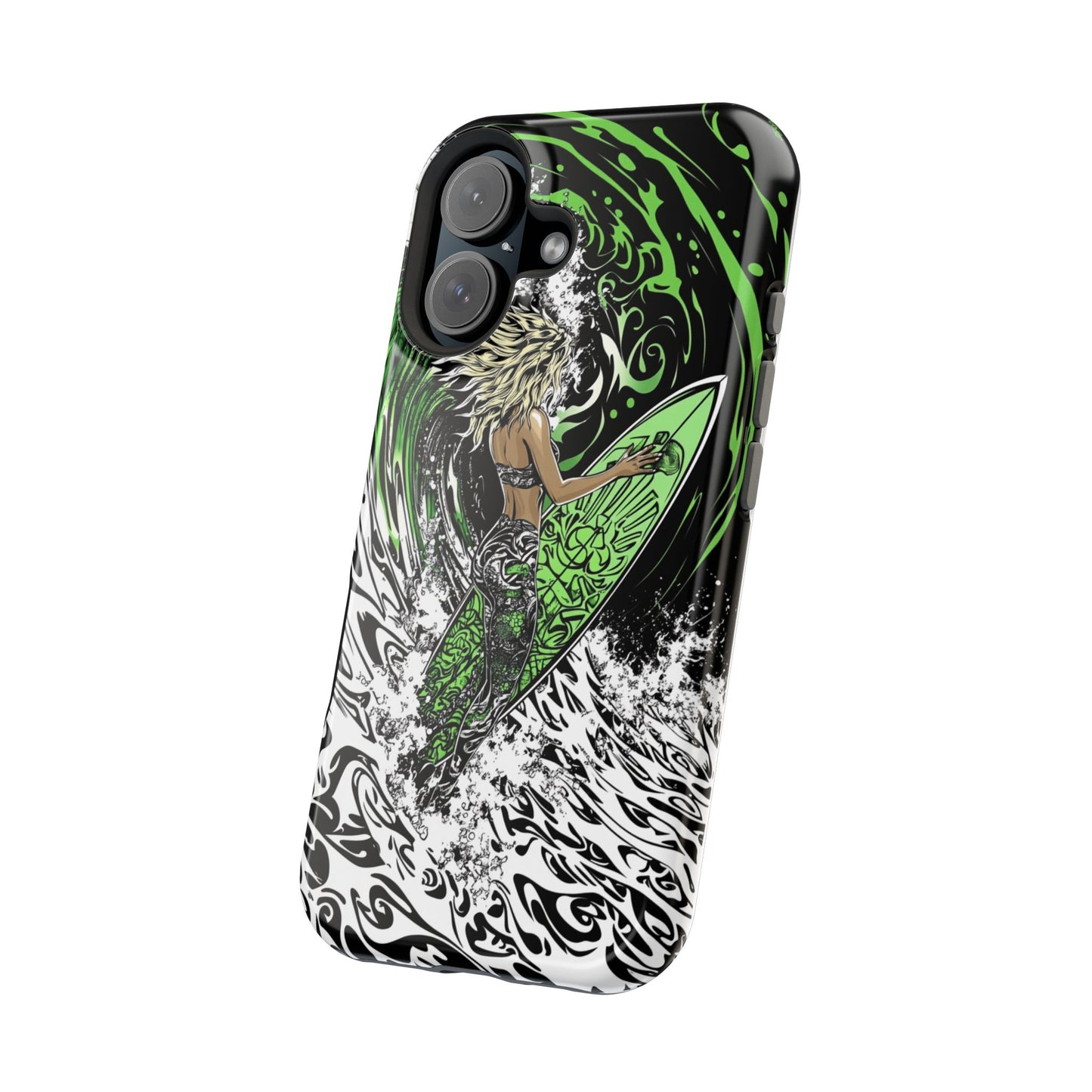 Luxurious Magnetic Wireless Charging Tough iPhone Case - "Surf's Up" by Moxie-Jay