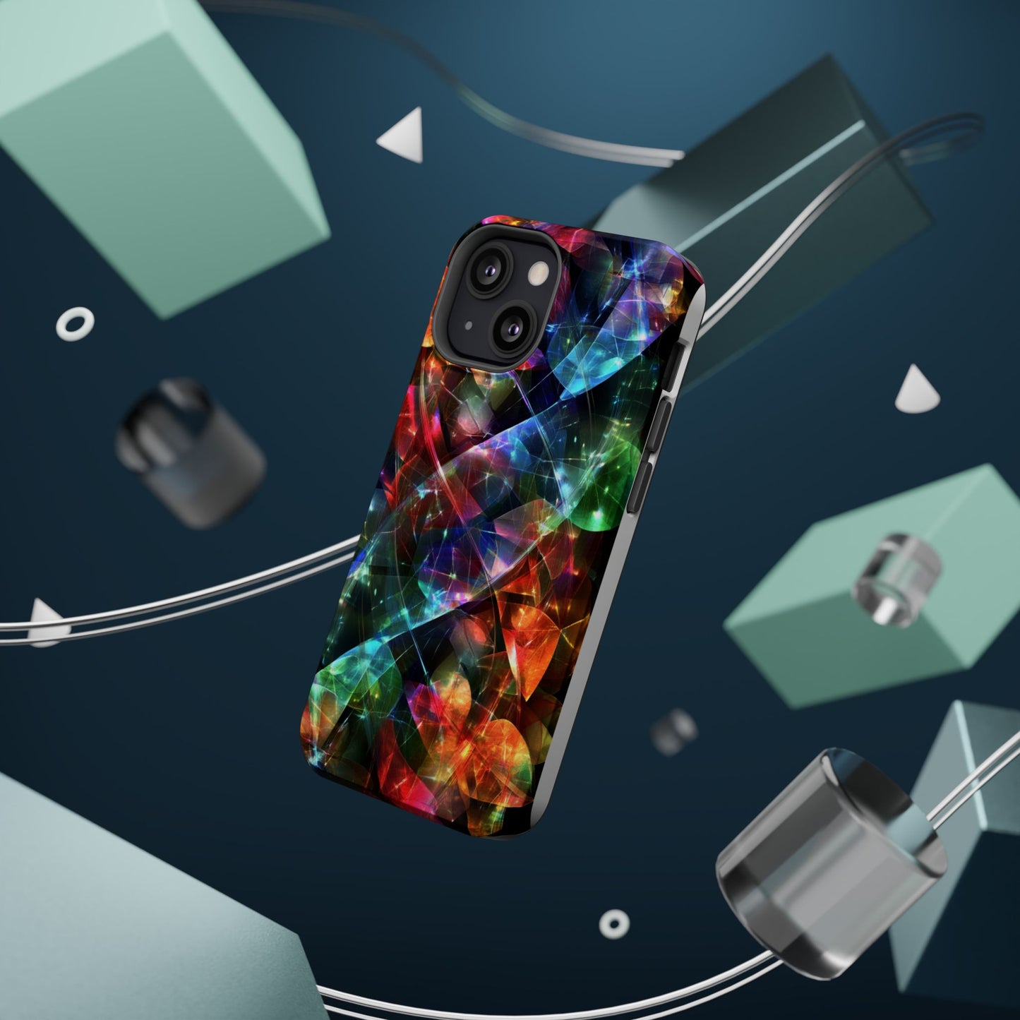 iPhone Case with Neon Colors Art by Moxie-Jay