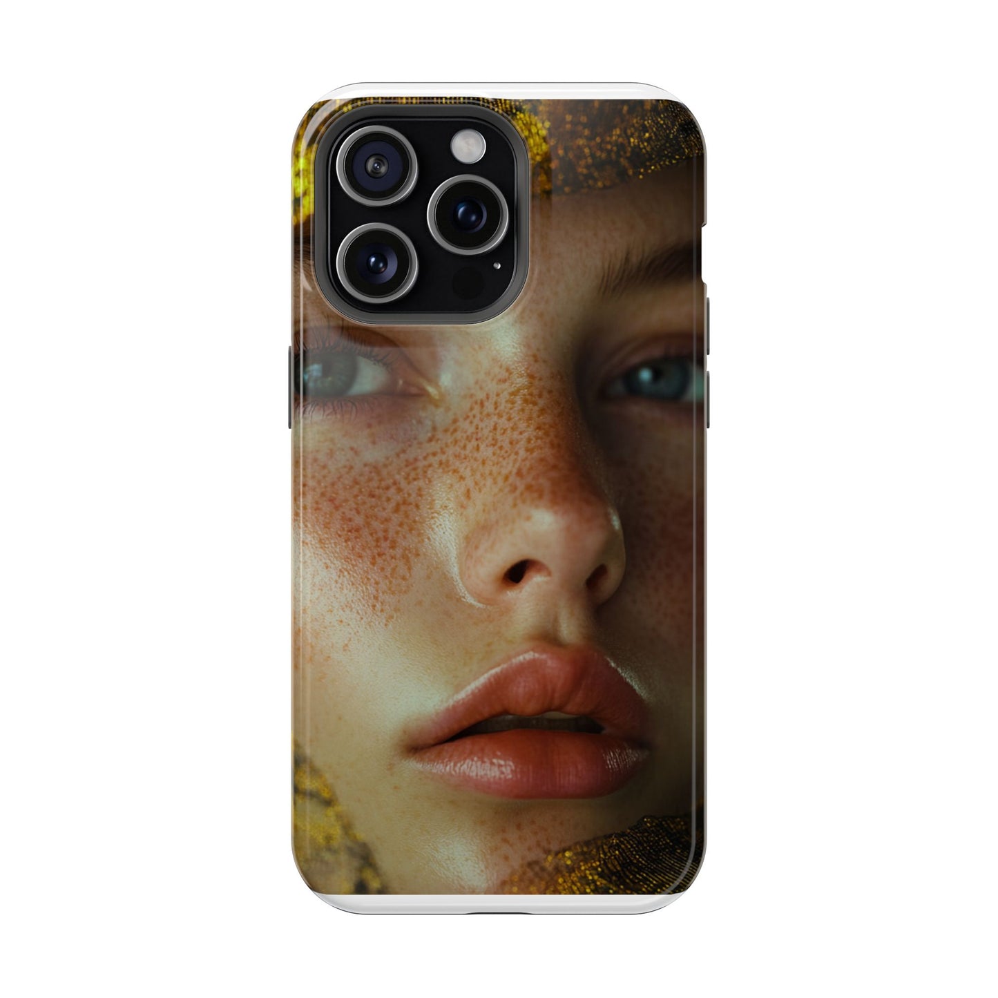 Phone Case - Close Up Girl with Freckles Photography Magnetic Tough Cases