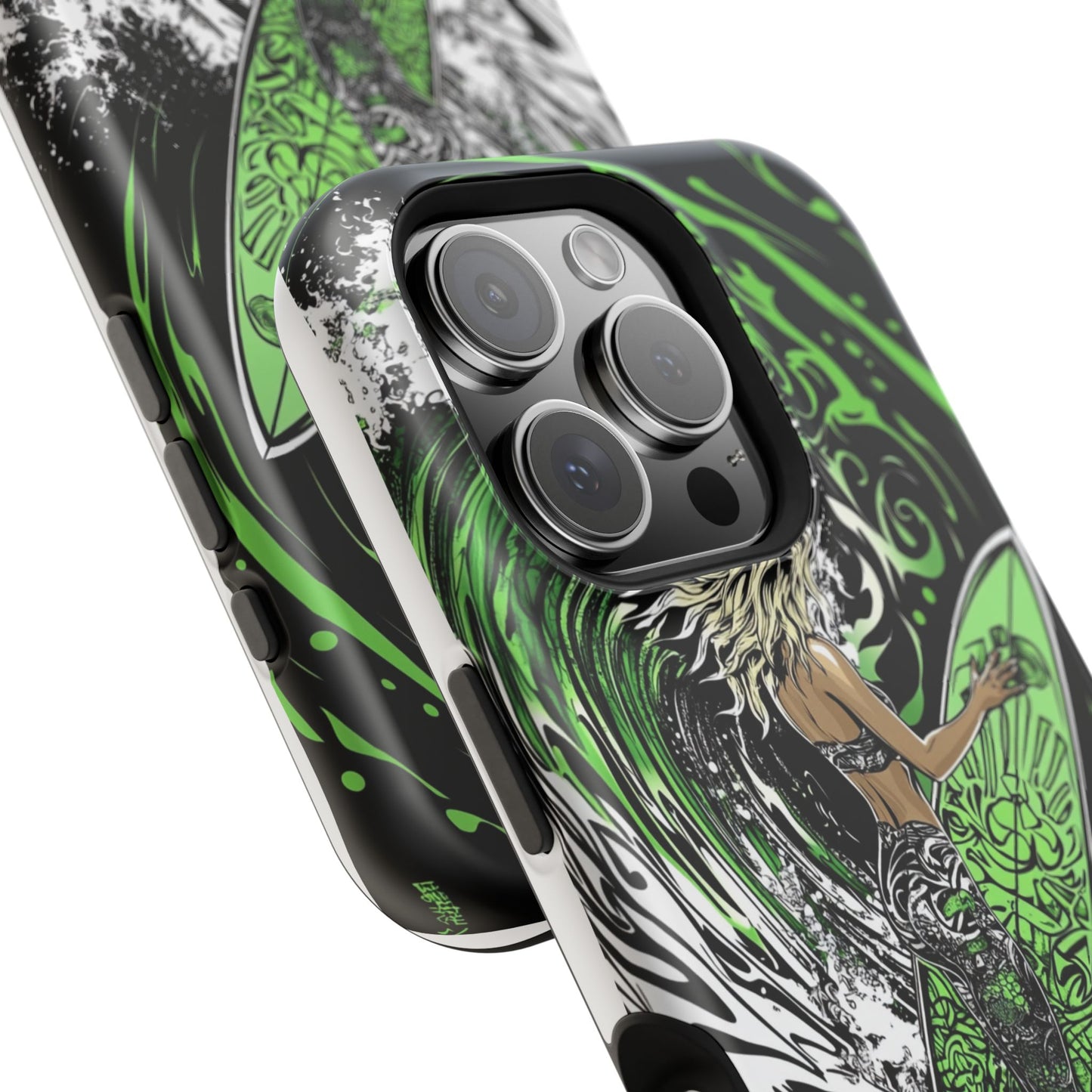 Luxurious Magnetic Wireless Charging Tough iPhone Case - "Surf's Up" by Moxie-Jay